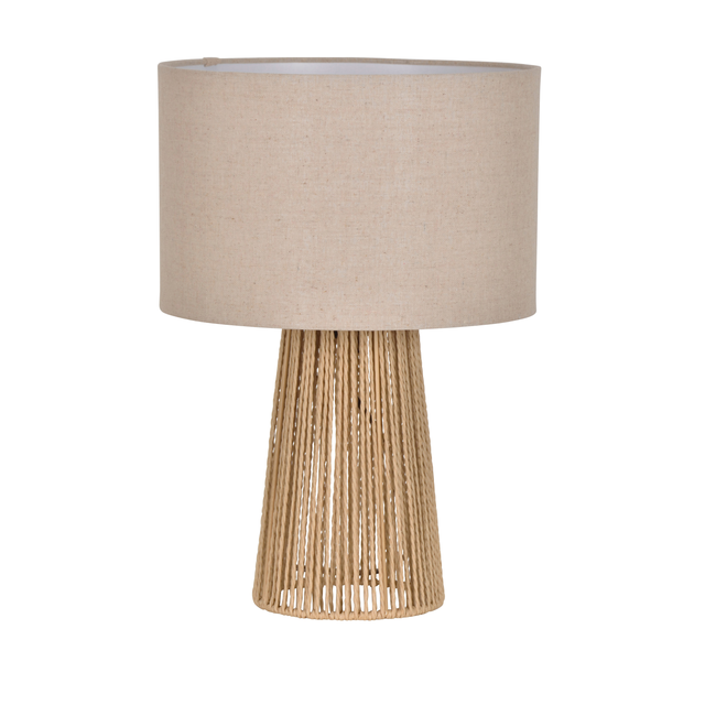 Lampada da tavolo natura Mikona cotone E27 INSPIRE