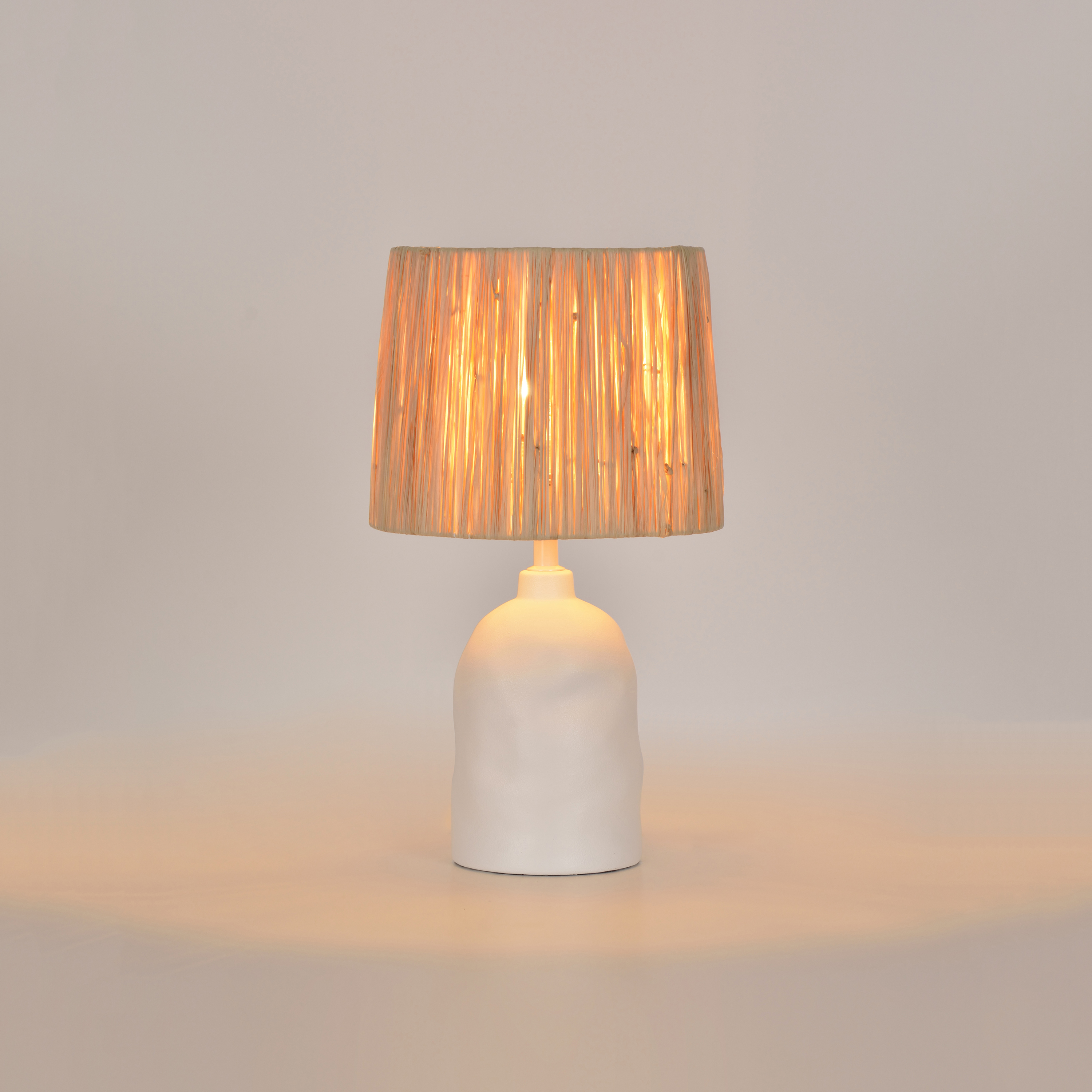 Lampa stołowa Bomoa biała raffia E27 Inspire - 21