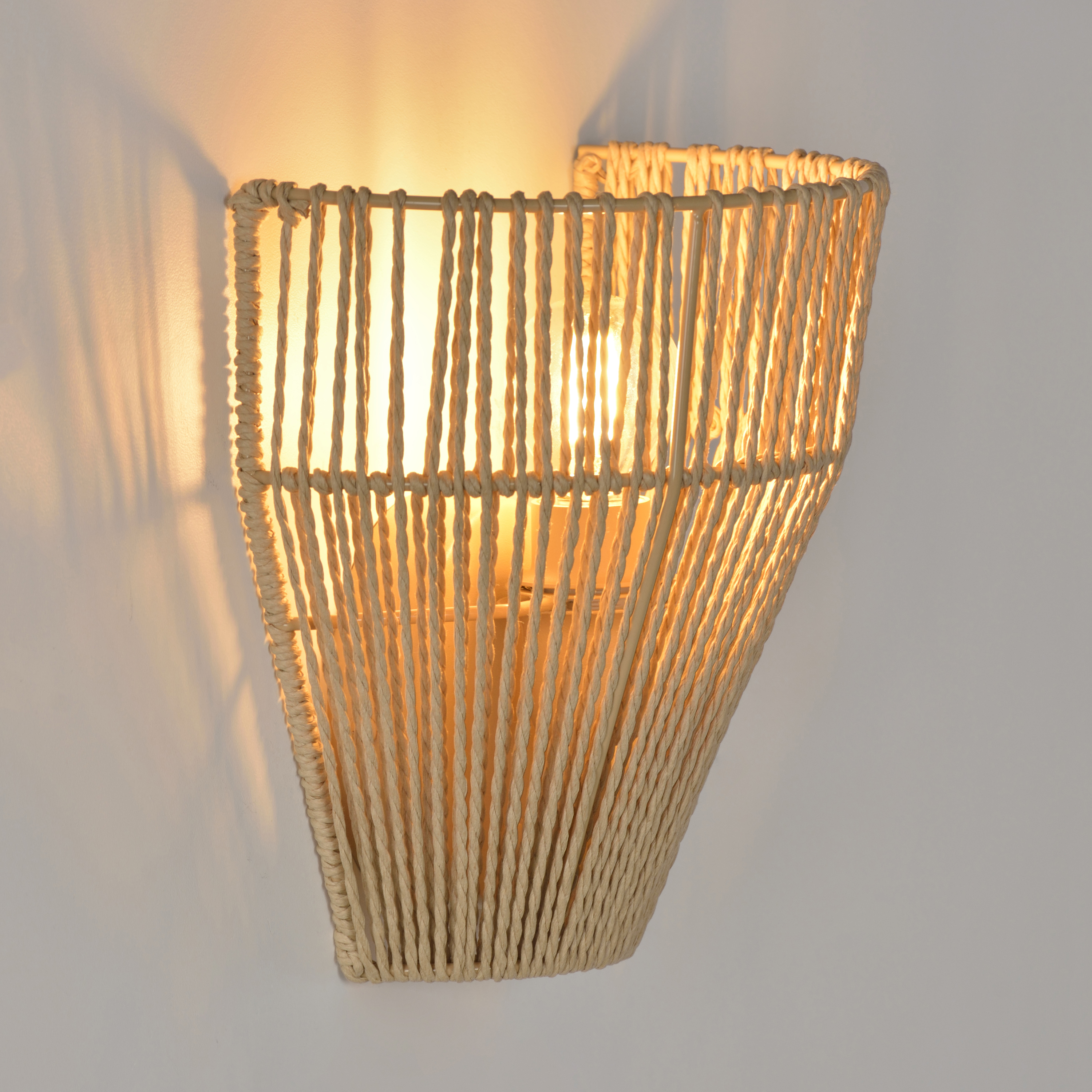 Applique murale E14, fer / papier, beige, Mikona, INSPIRE - 7