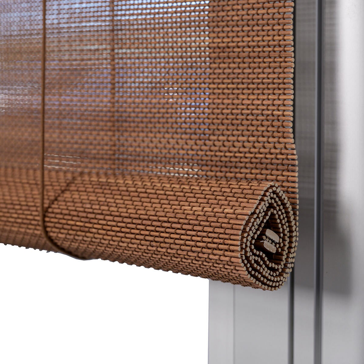 Estor enrollable translúcido  con cordón Bambú Nogal bambú liso nogal  de 100x250cm - 7