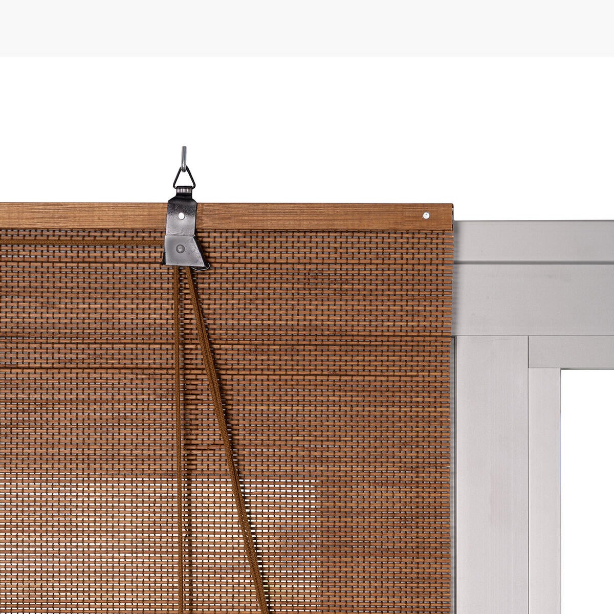 Estor enrollable translúcido  con cordón Bambú Nogal bambú liso nogal  de 100x250cm - 6