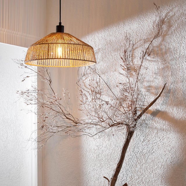 Lámpara de techo colgante de papel beige 1 luz E27 Mikona INSPIRE 38 cm