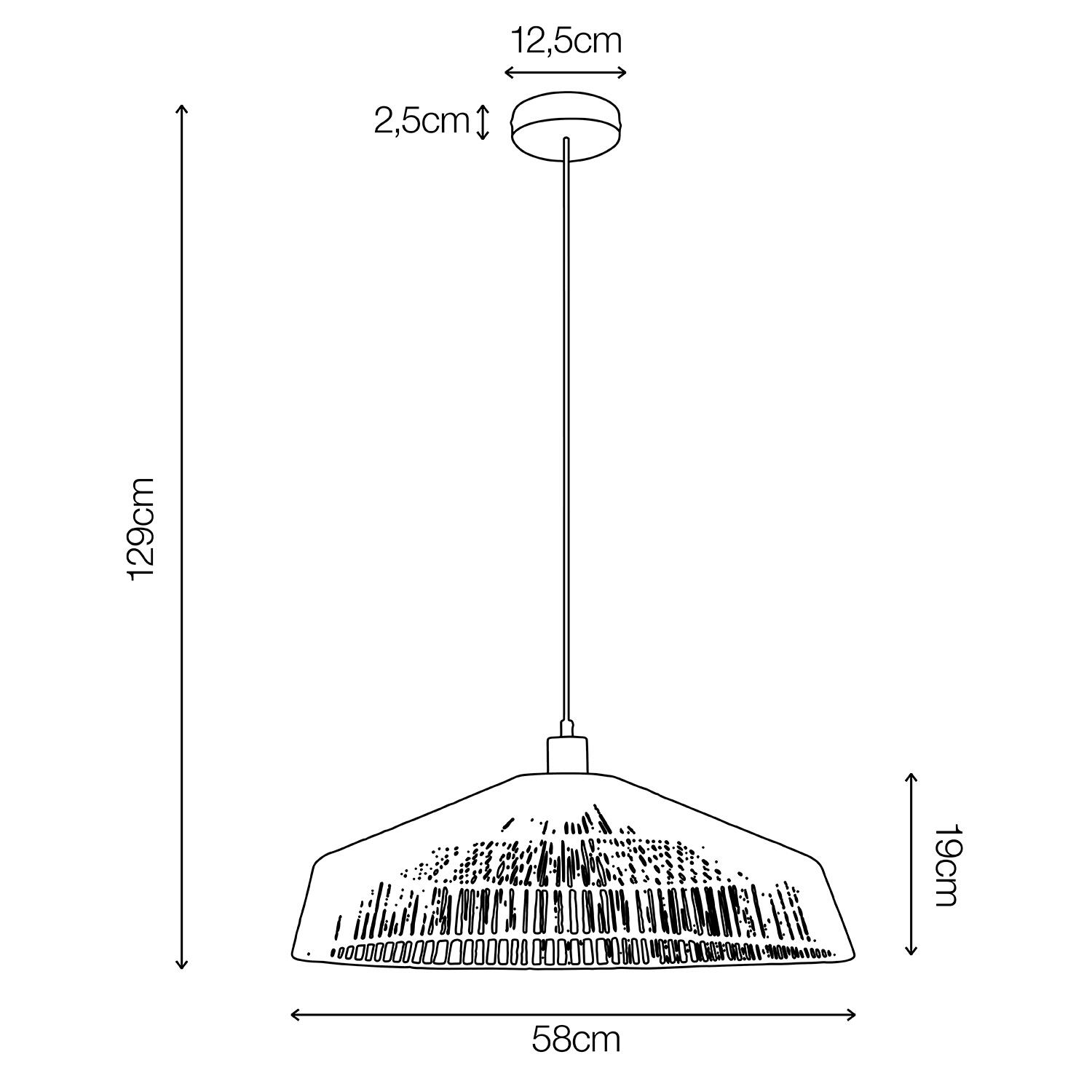 Candeeiro de teto suspenso MIKONA E27 1 luz D58cm branco corda inspire - 9