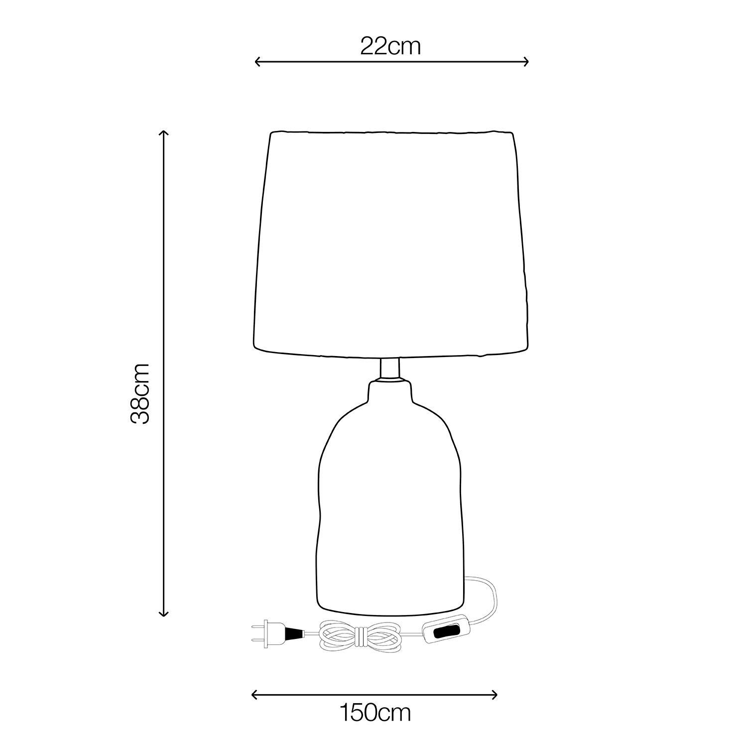 Lámpara de mesa compatible con casquillo E27 Bomoa INSPIRE con estructura cerámica blanca pantalla beige de cuerda alimentación a red - 7