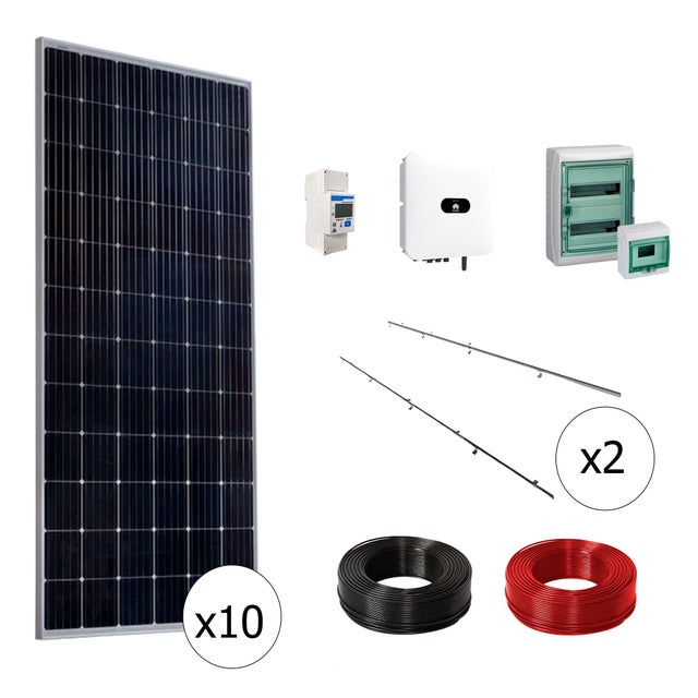 Kit solar fotovoltaico ligado à rede 10 painéis fixos coplanares
