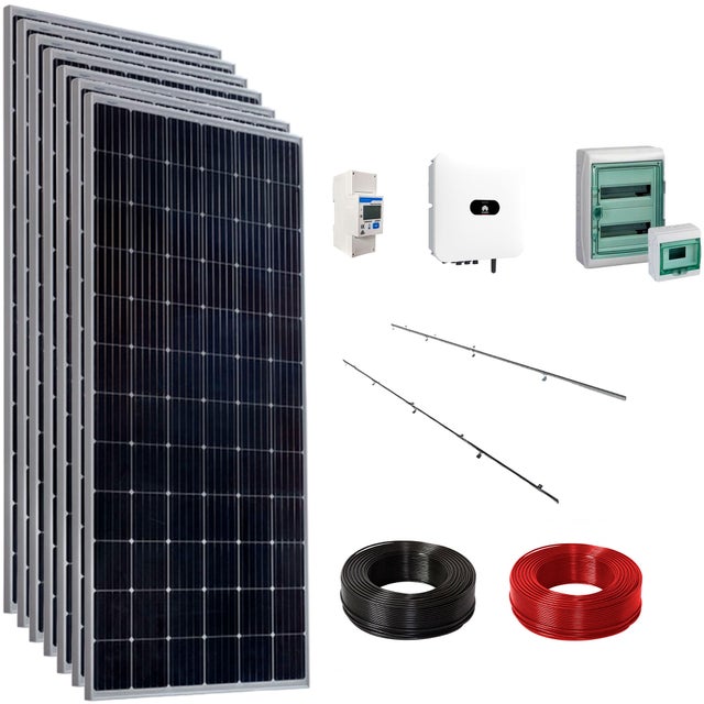 Kit solar fotovoltaico ligado à rede 7 painéis fixos coplanares