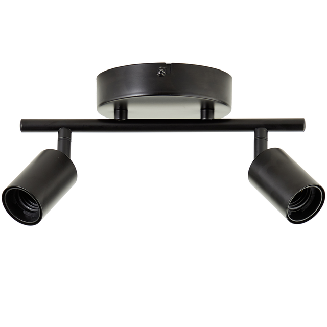 Faretto decorativo senza fonte luminosa LINA in acciaio nero E27 40W INSPIRE 2 luci