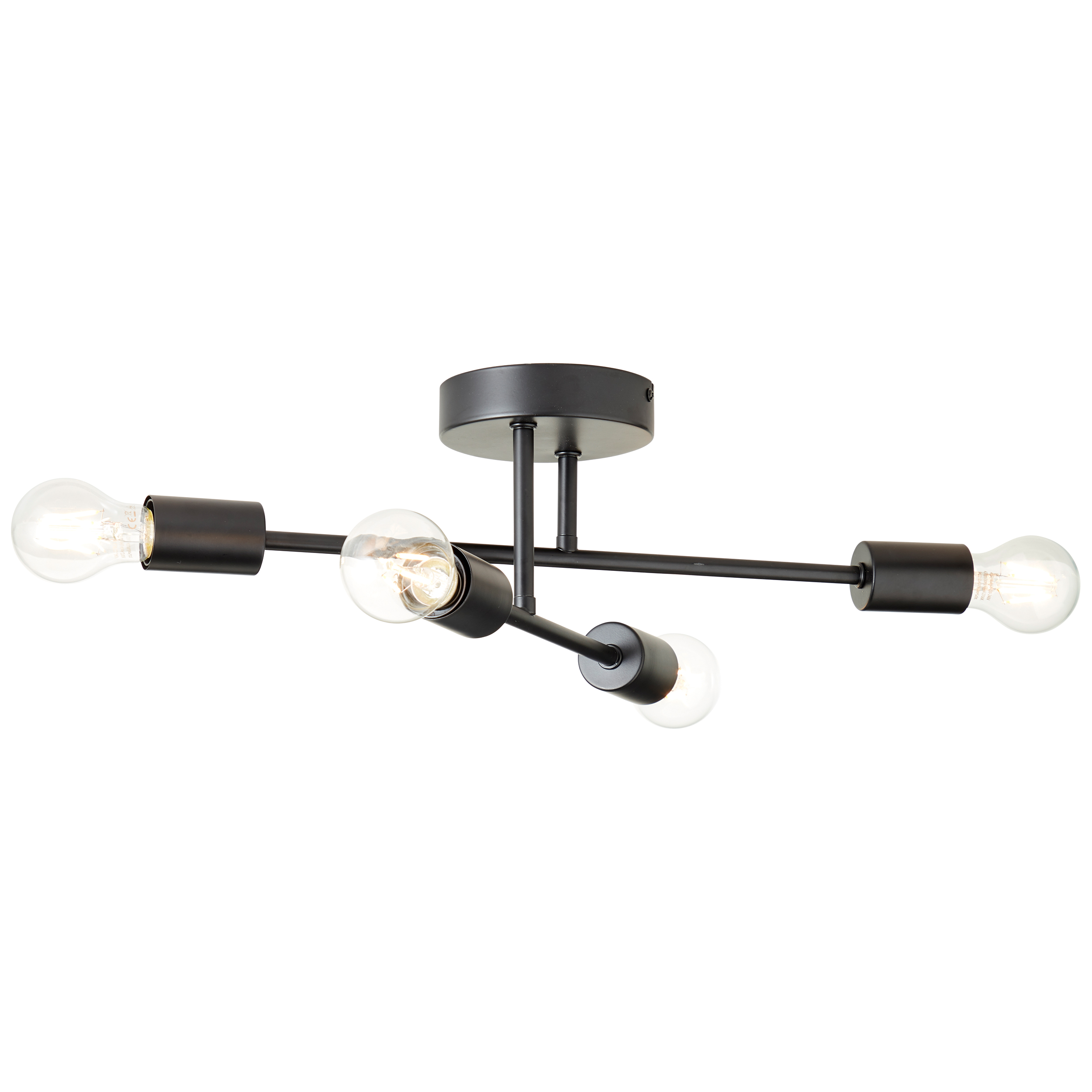 Candeeiro de teto E27 4 luzes 50 cm metal preto Inspire Lina - 17