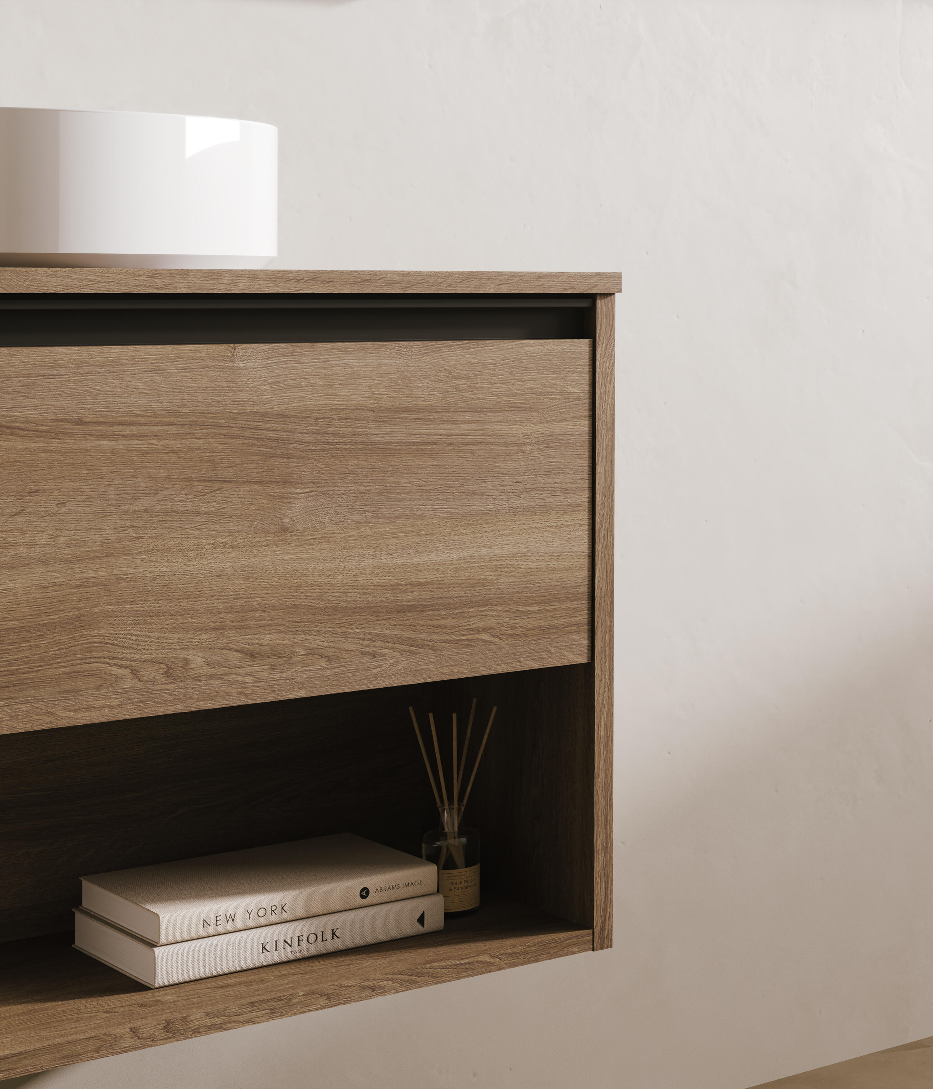 Mueble de baño con lavabo  Klein roble oscuro mate 60x35 cm - 5