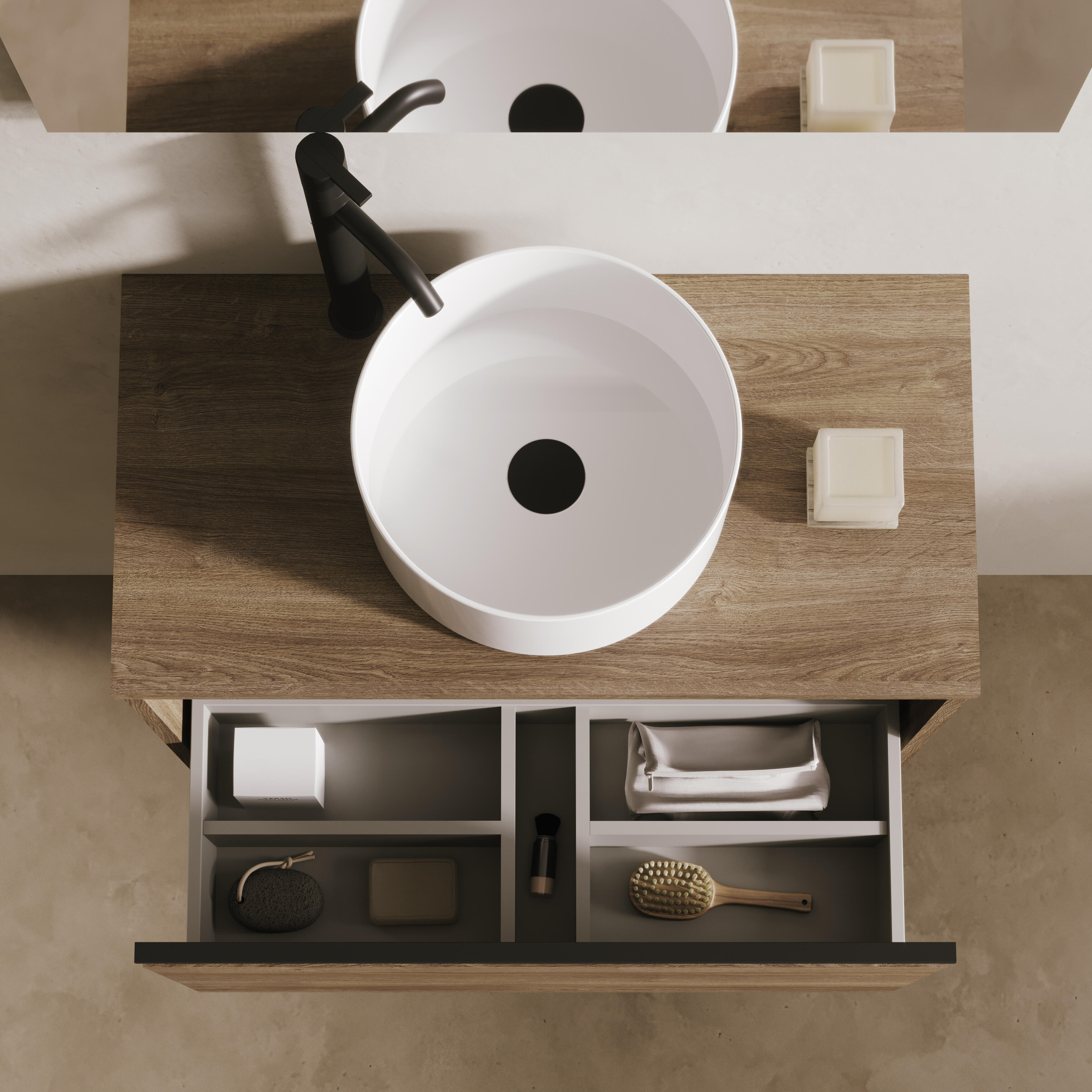 Mueble de baño con lavabo  Klein roble oscuro mate 60x35 cm - 4