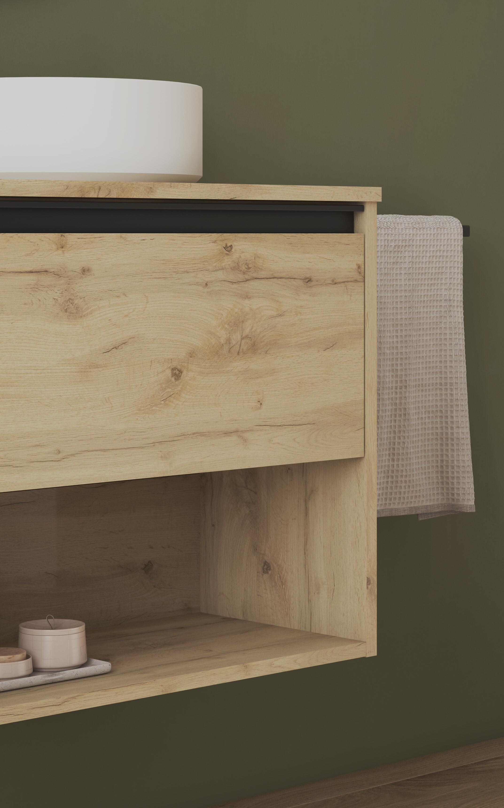 Mueble de baño con lavabo  Klein roble claro mate 50x35 cm - 4