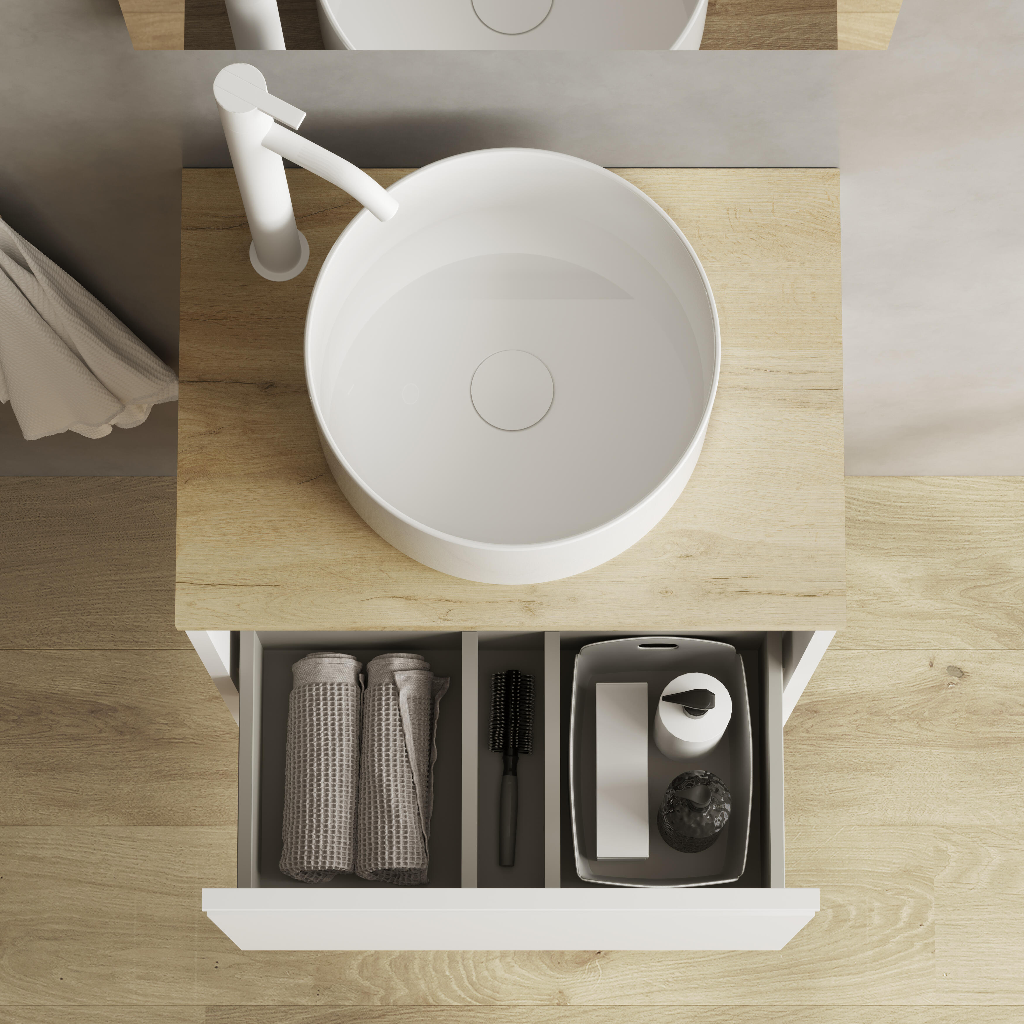 Mueble de baño con lavabo  Klein blanco brillante 50x35 cm - 4