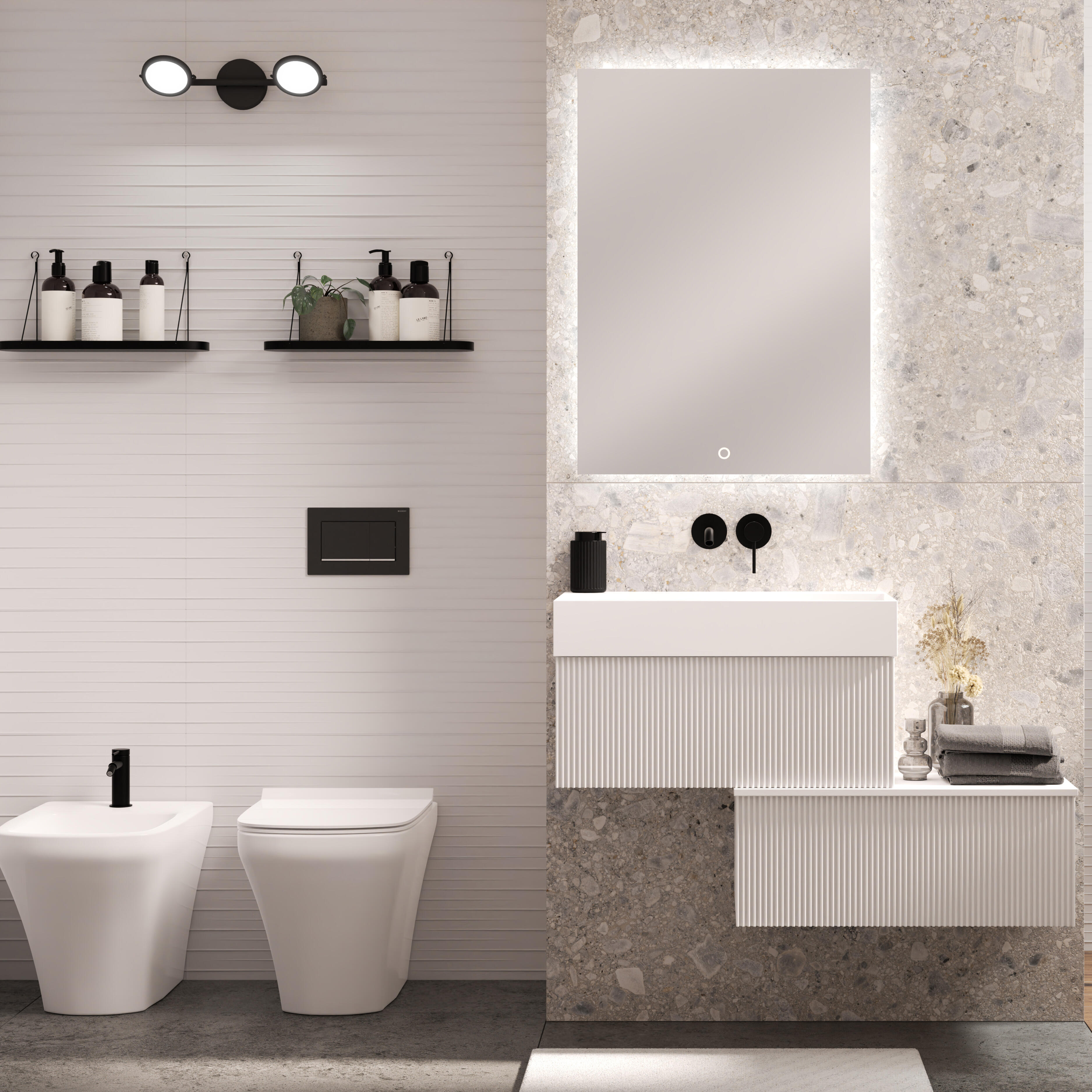 Rubinetto per lavabo ad incasso Circle two nero opaco GATTONI RUBINETTERIA - 3