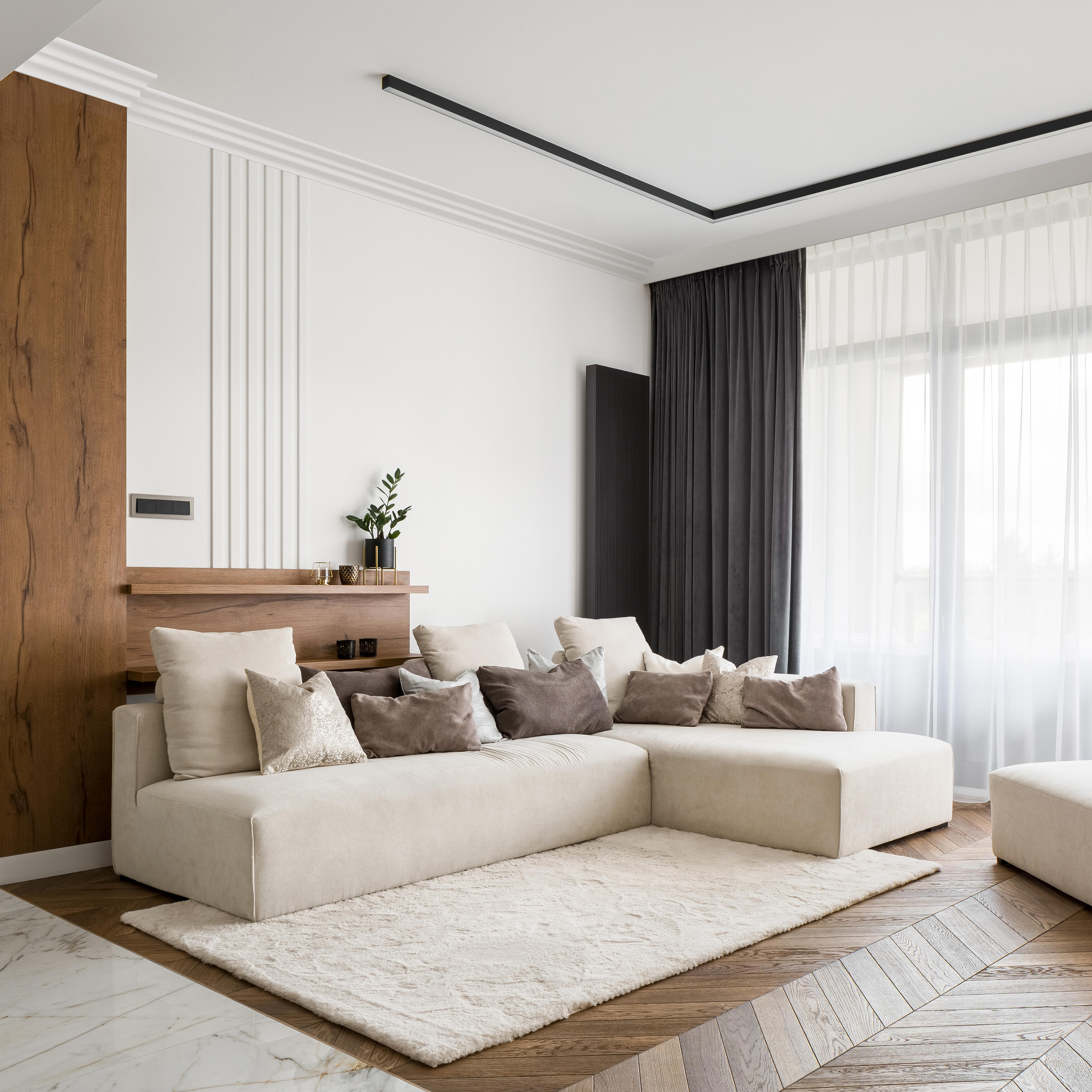 Listwa karniszowa LK-1 do LED z polimeru 10 x 300 cm - 4