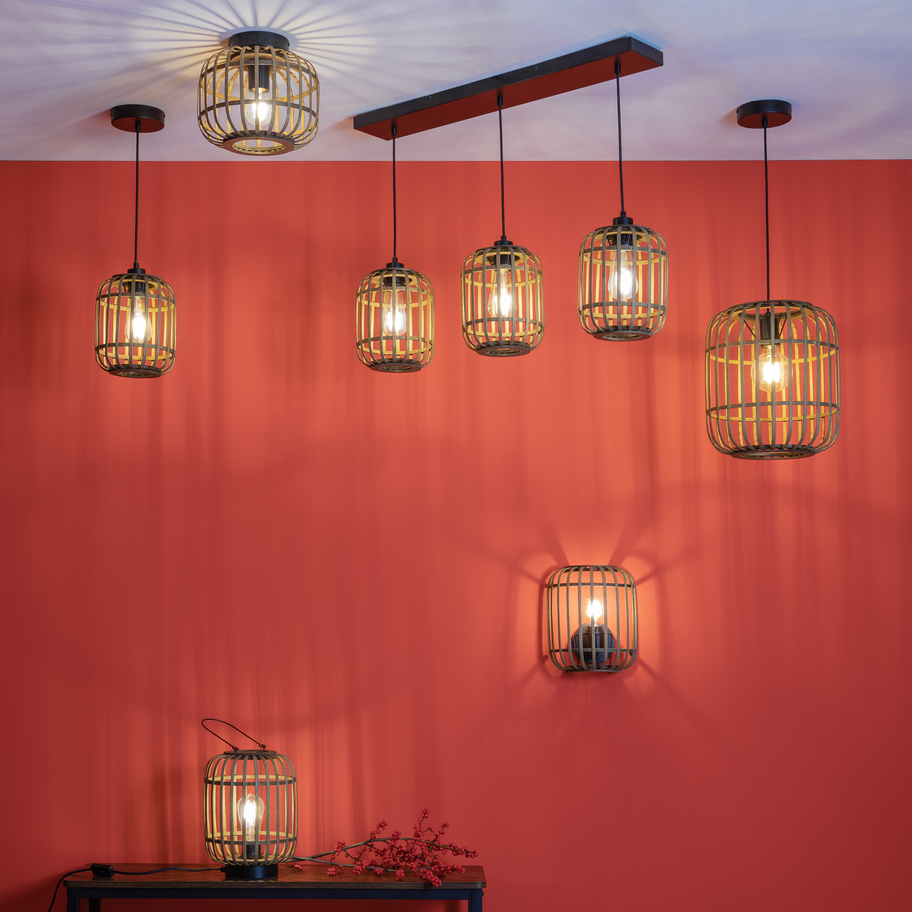 Lampa stołowa Manihi czarna bambus E27 33 cm Inspire - 16