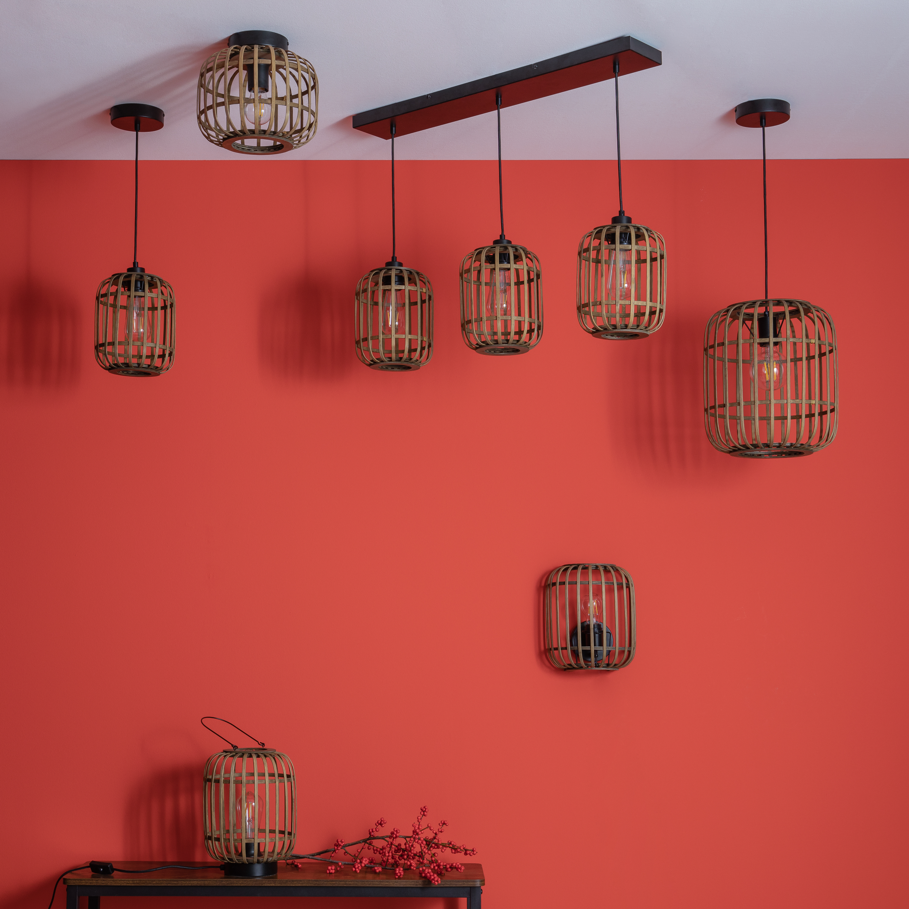 Lampa stołowa Manihi czarna bambus E27 33 cm Inspire - 15