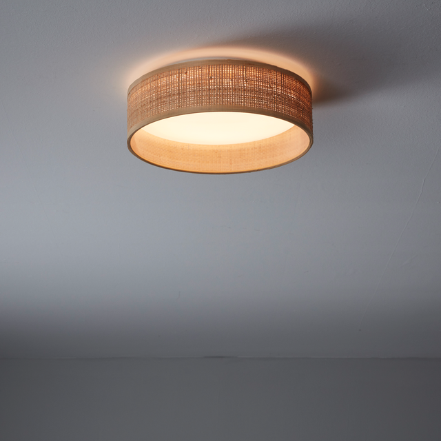 Candeeiro de teto LED 2500lm 6500k 1 luz D33cm ráfia Inspire Carvi
