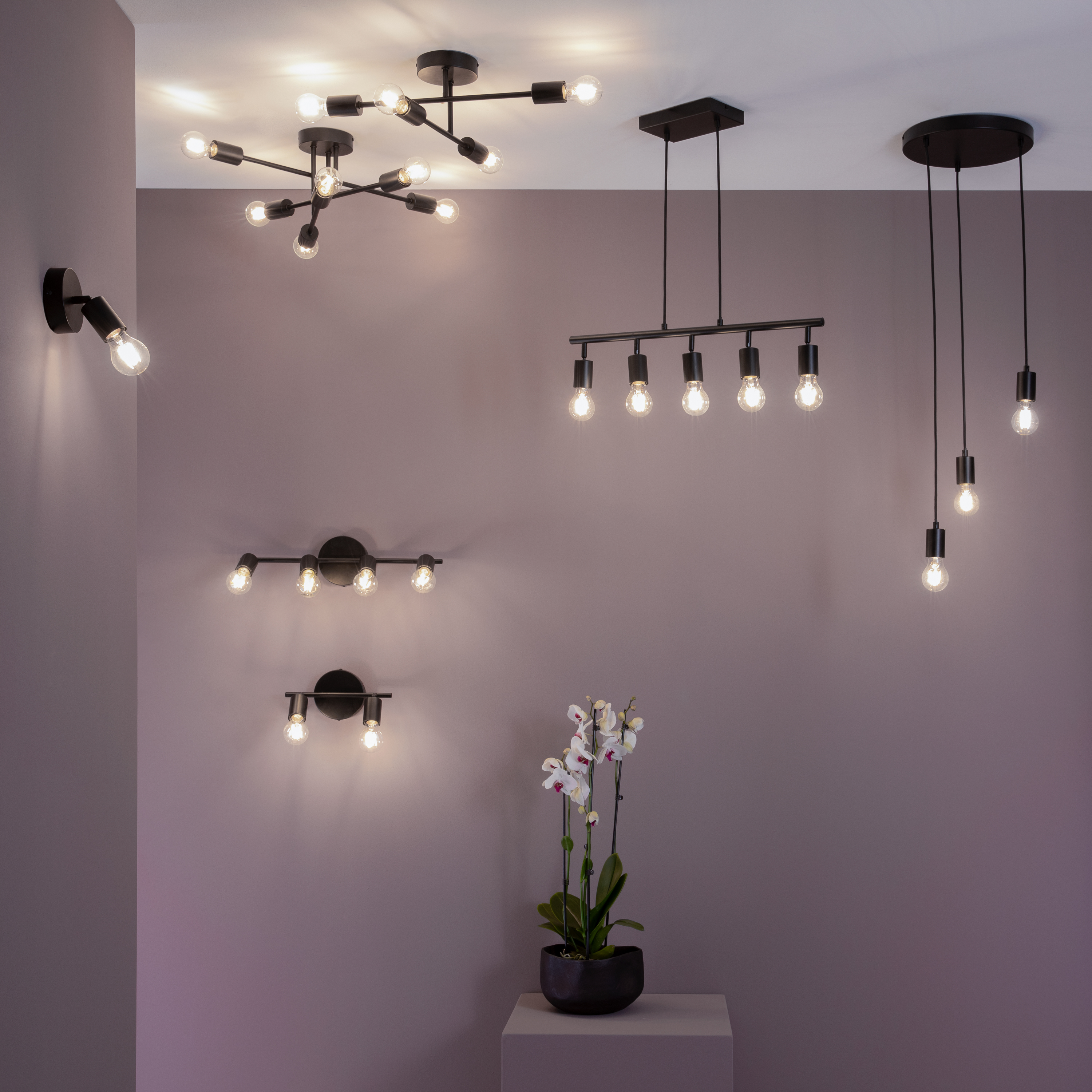 Listwa reflektorowa Lina czarna 4 x E27 Inspire - 11