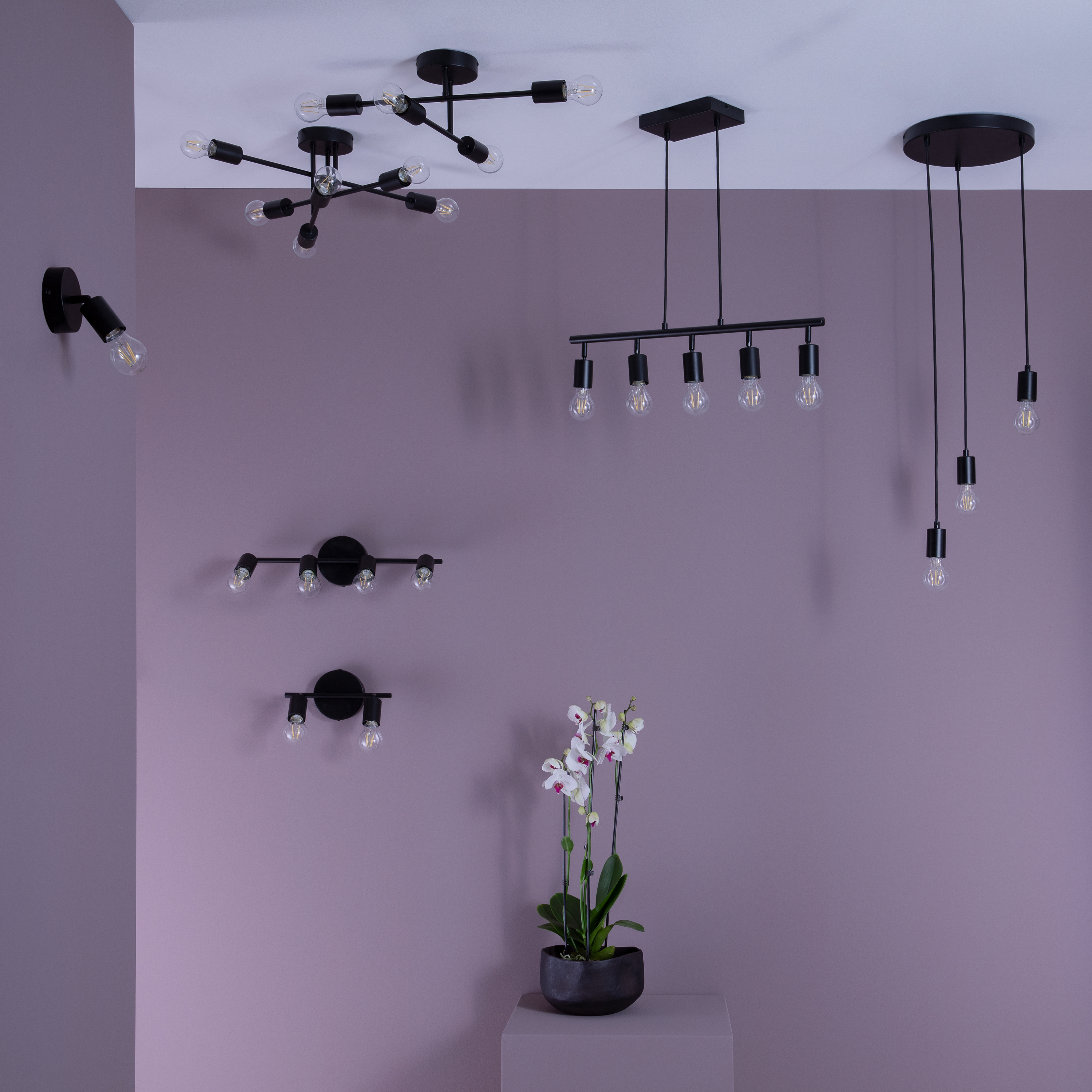 Listwa reflektorowa Lina czarna 4 x E27 Inspire - 10