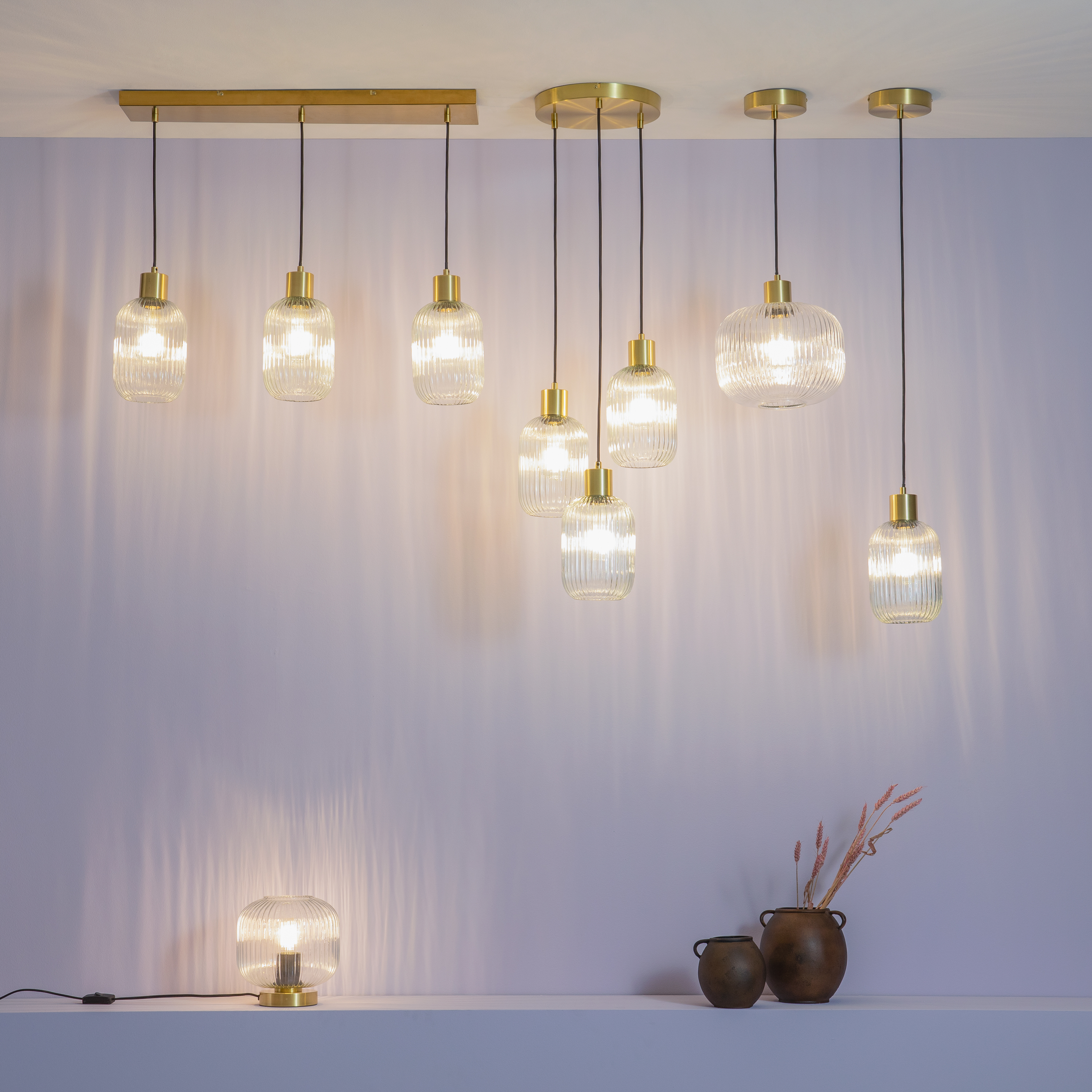  Luminárias pendentes de vidro Dipsy com lâmpadas de vidro  - 1