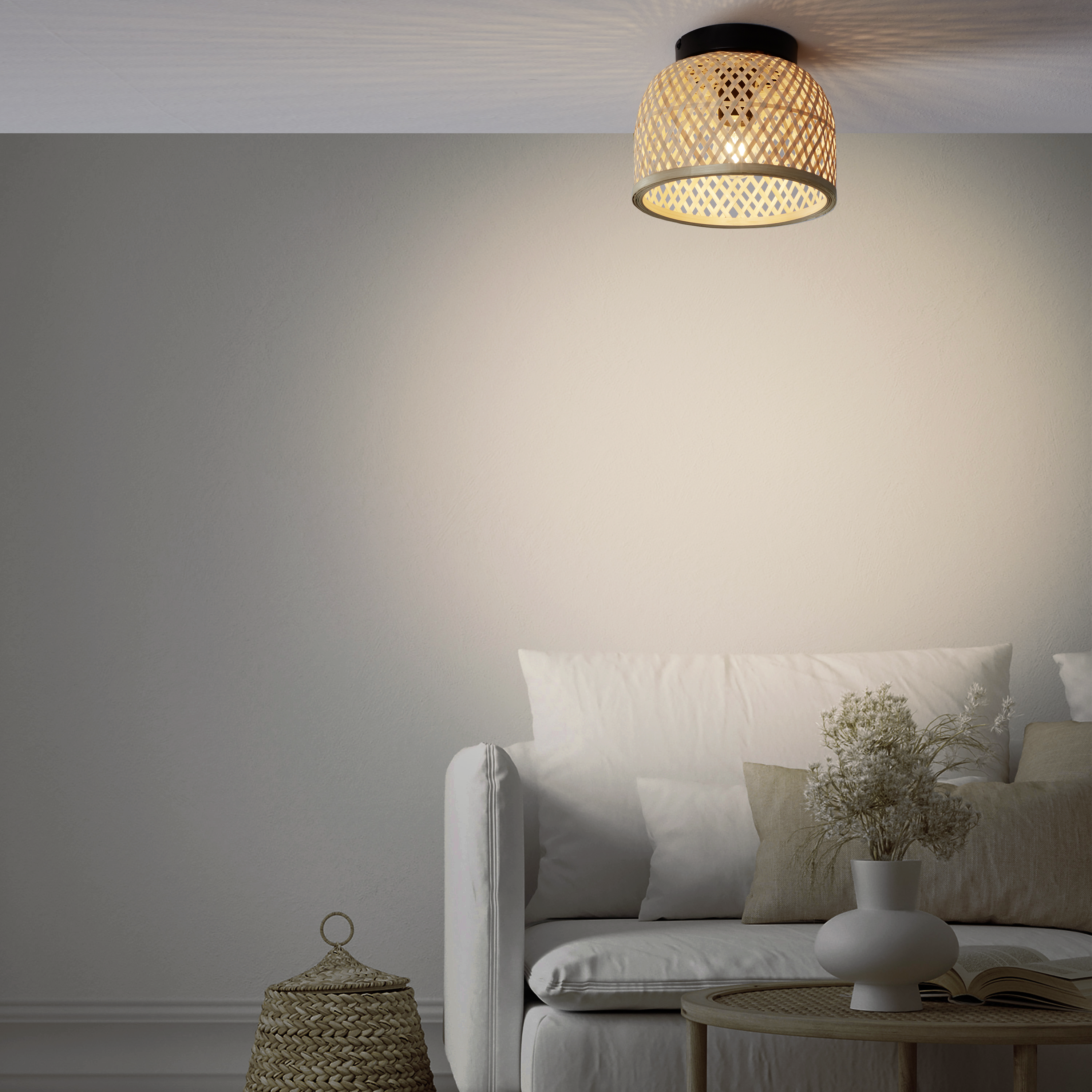 Lampa sufitowa Ninon czarna bambus E27 Inspire - 9