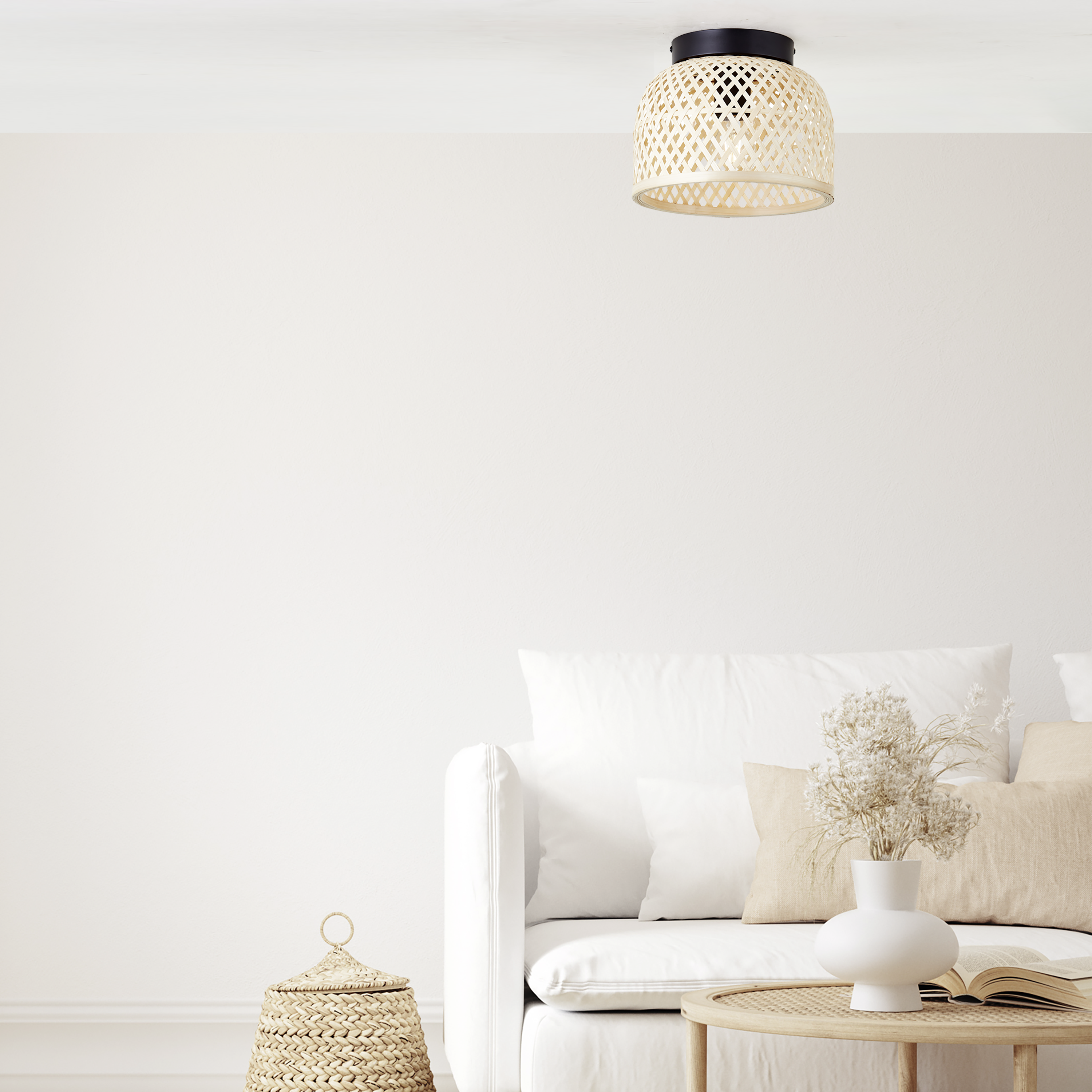 Lampa sufitowa Ninon czarna bambus E27 Inspire - 8