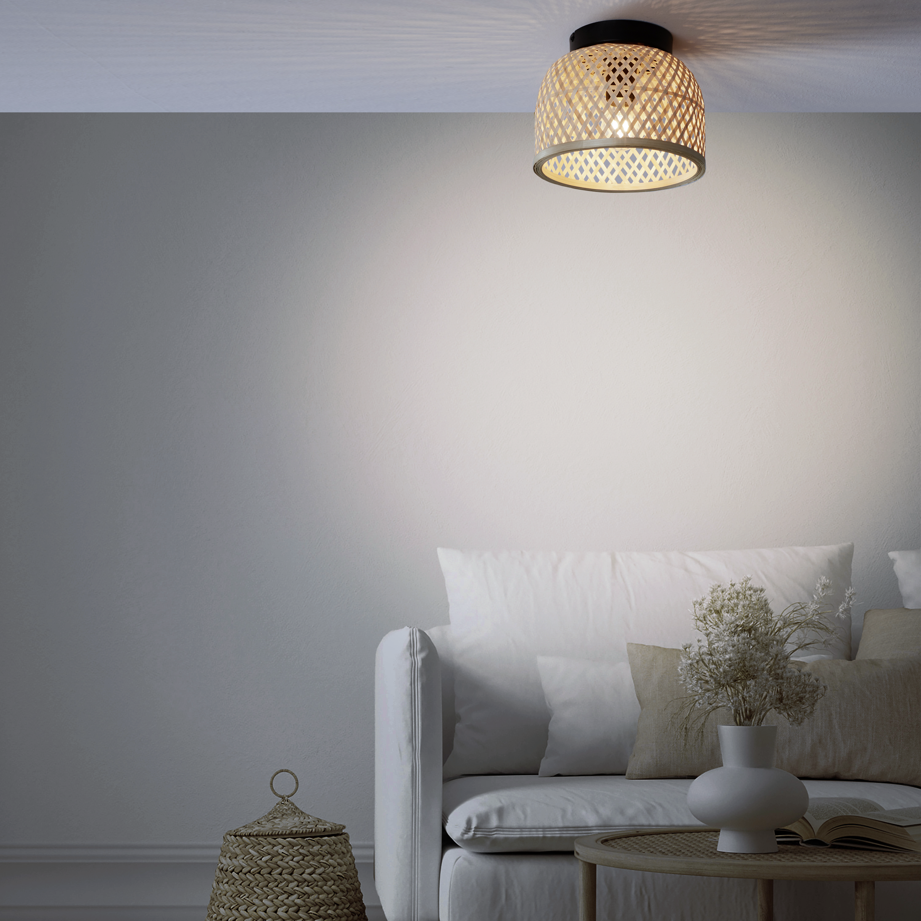 Lampa sufitowa Ninon czarna bambus E27 Inspire - 6