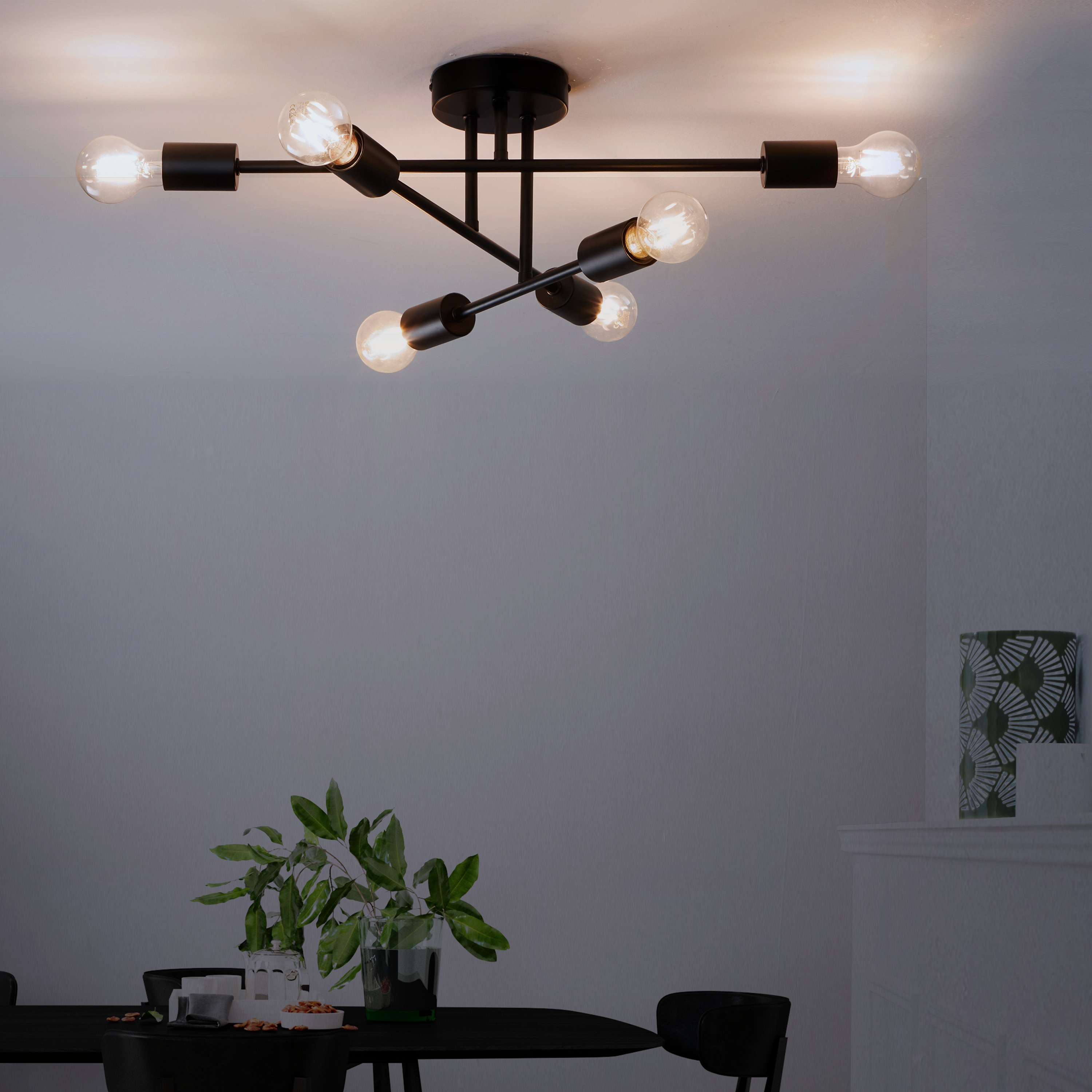 Lampa sufitowa Lina czarna 6 x E27 Inspire - 8