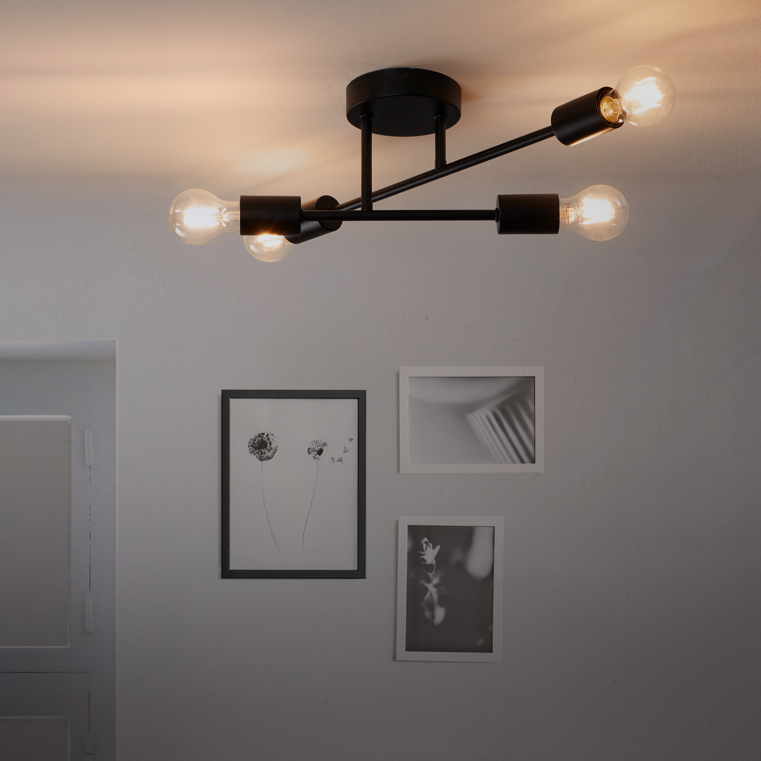 Plafoniera design Lina Ø 4.2 cm nero IP20, 4XE27 INSPIRE - 13