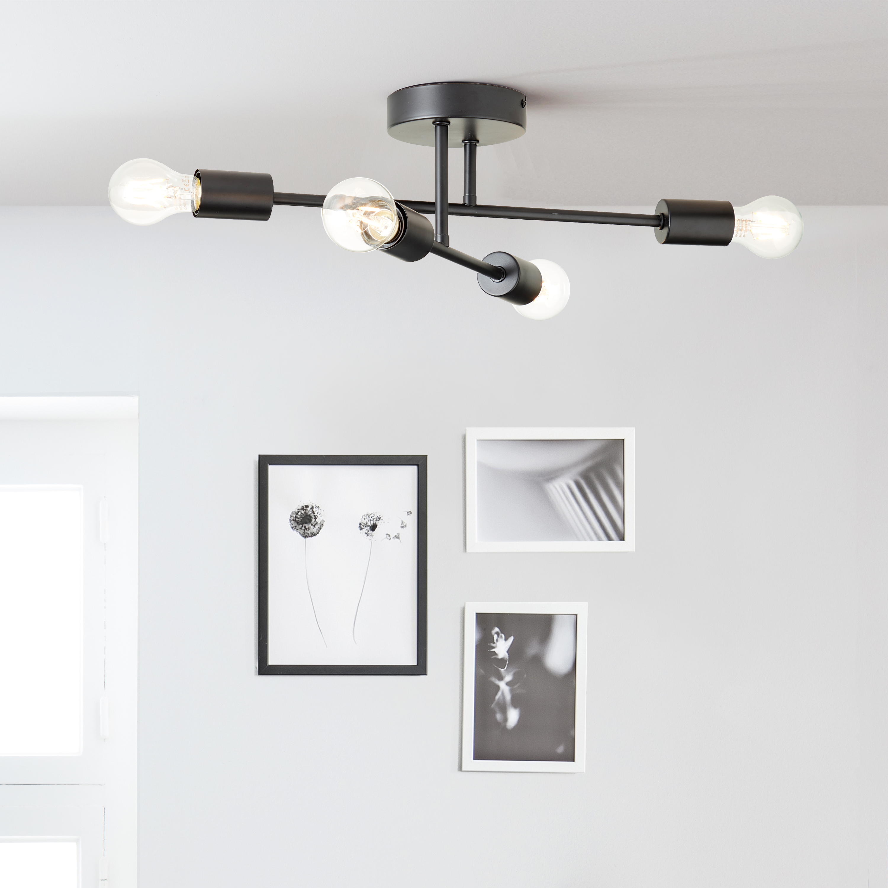 Plafoniera design Lina Ø 4.2 cm nero IP20, 4XE27 INSPIRE - 12