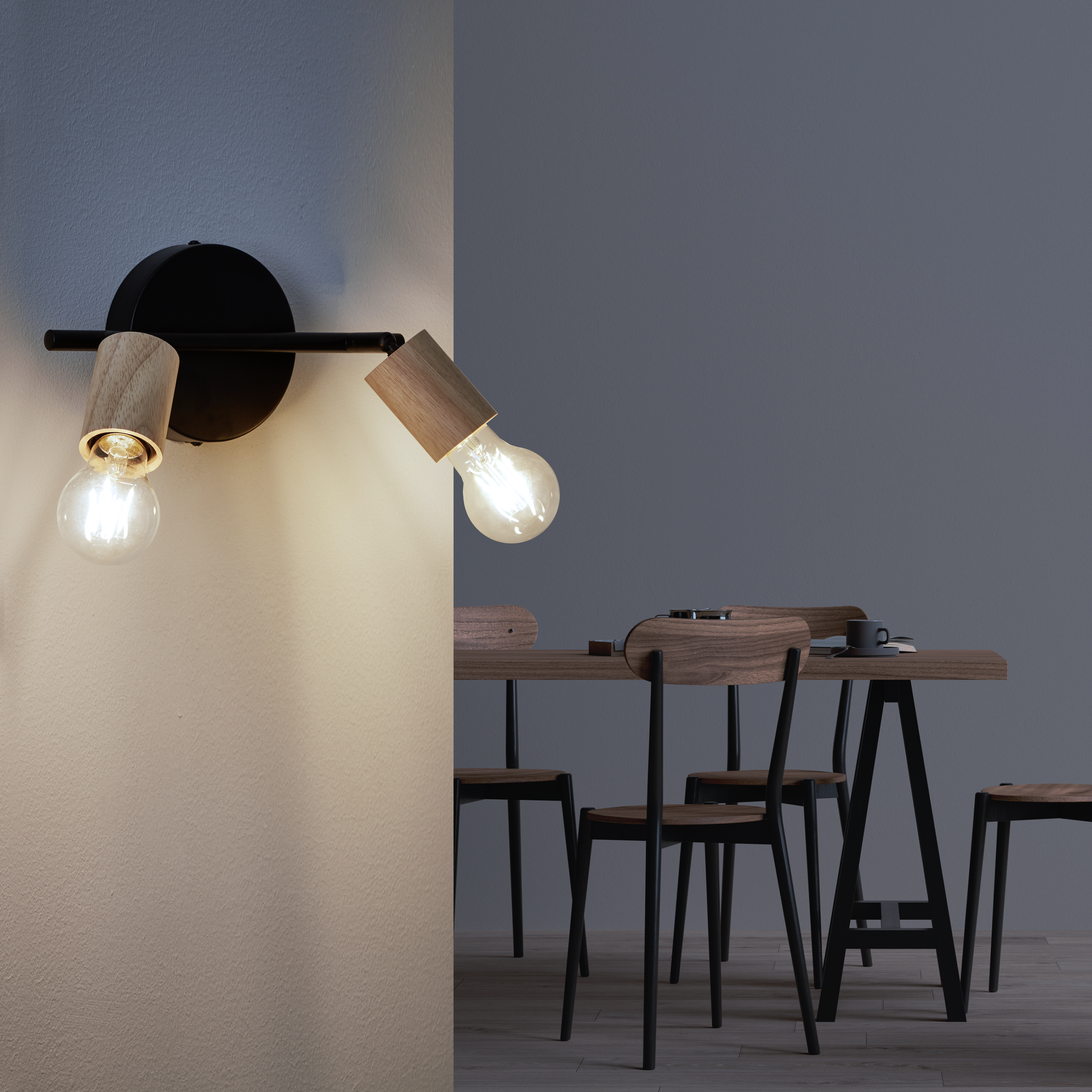 Faretto decorativo senza fonte luminosa LINA in acciaio nero E27 INSPIRE 2 luci - 8