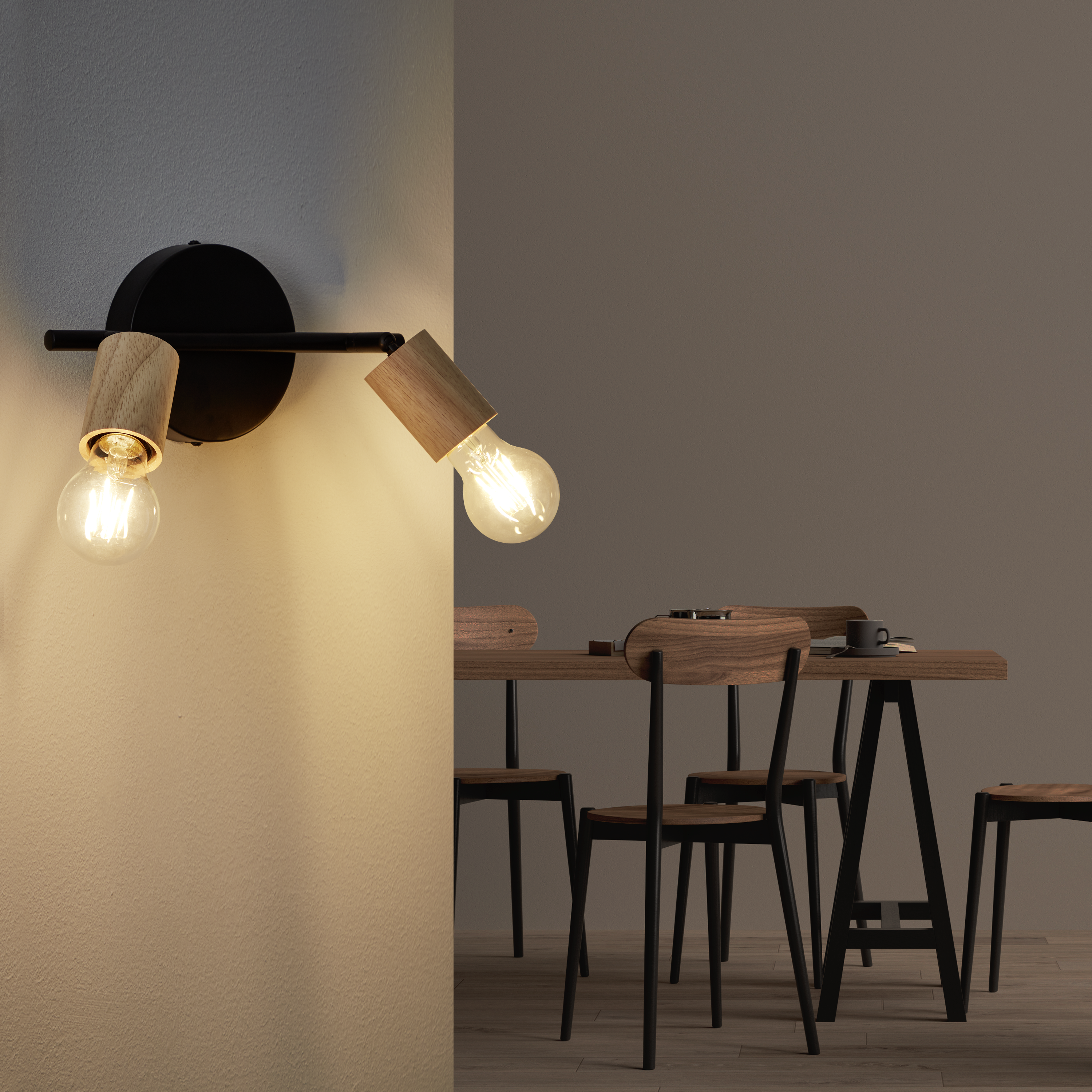 Faretto decorativo senza fonte luminosa LINA in acciaio nero E27 INSPIRE 2 luci - 7