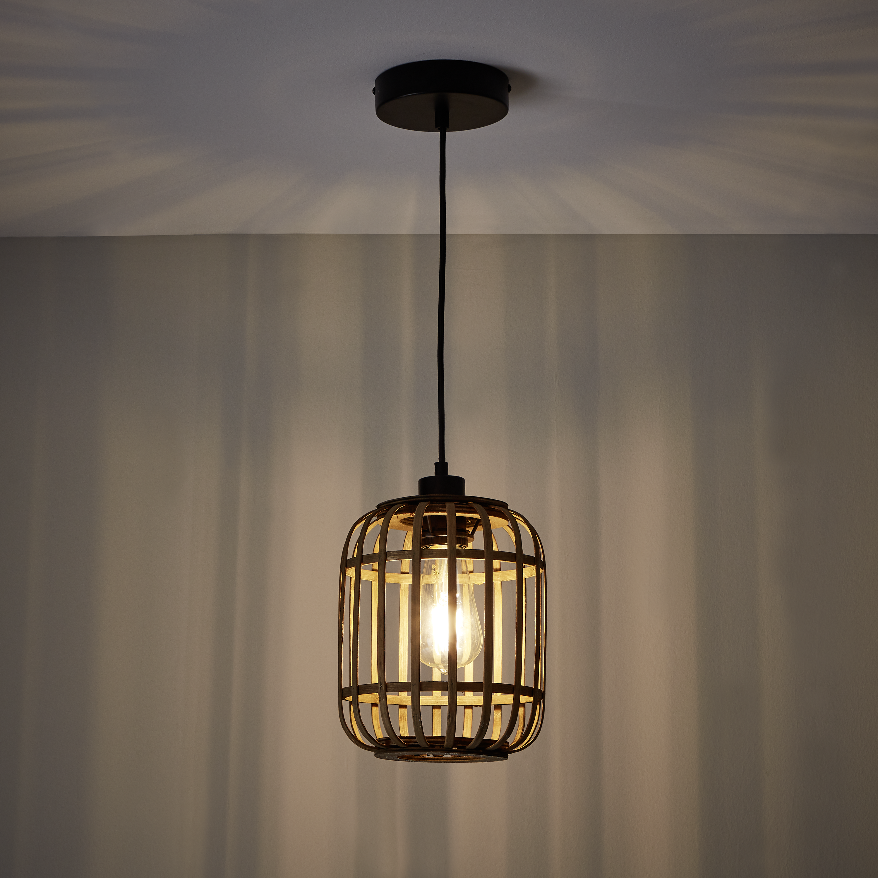 Lampa wisząca Manihi czarna bambus E27 Inspire - 15