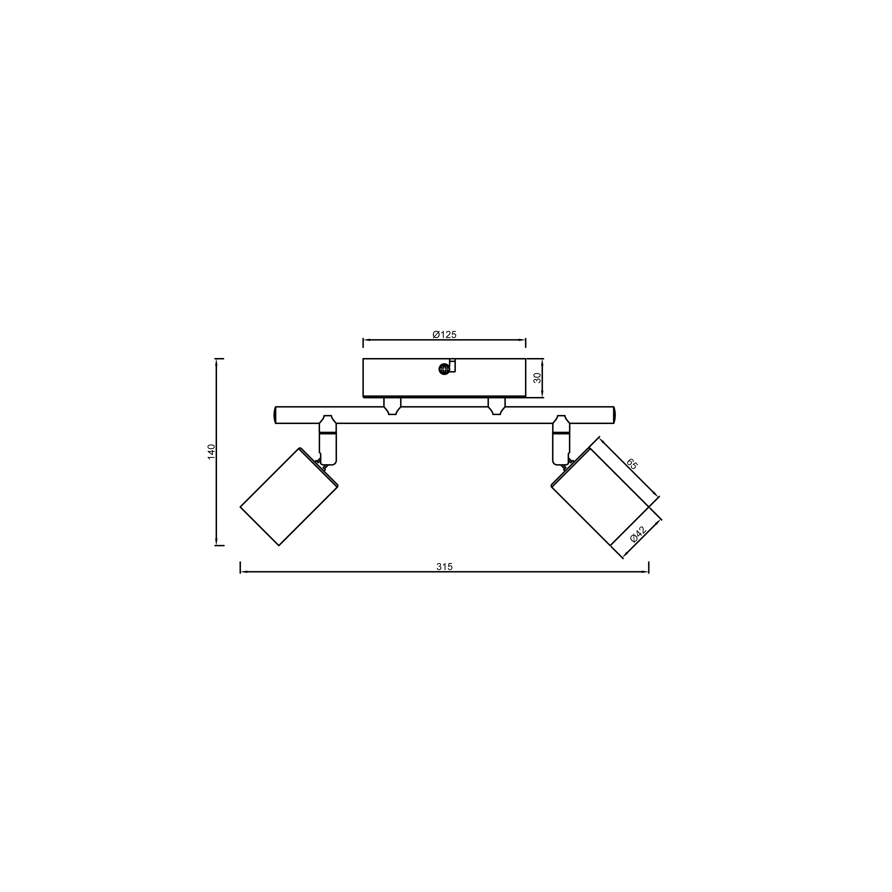 Faretto decorativo senza fonte luminosa LINA in acciaio nero E27 40W INSPIRE 2 luci - 12