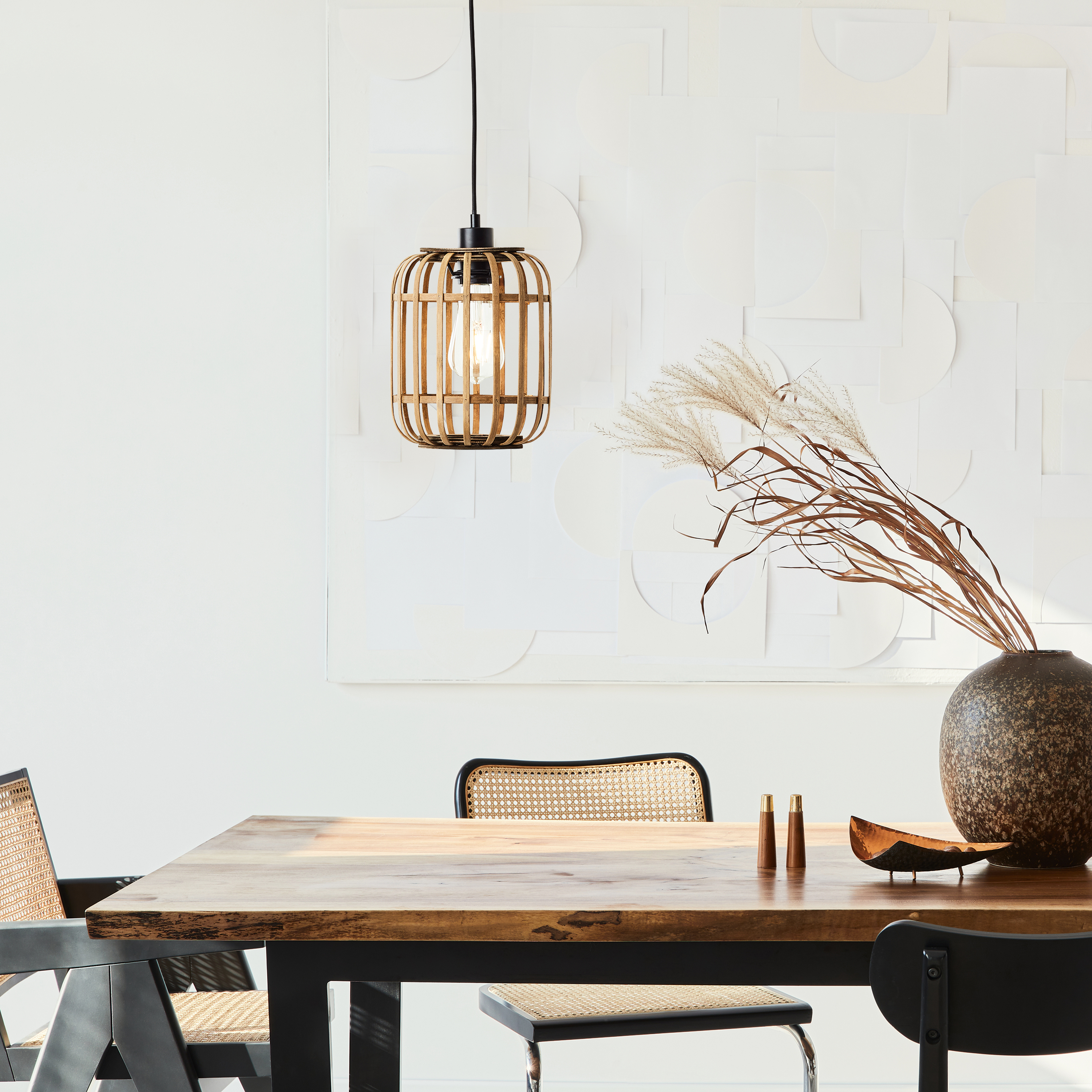 Lampa wisząca Manihi czarna bambus E27 Inspire - 14