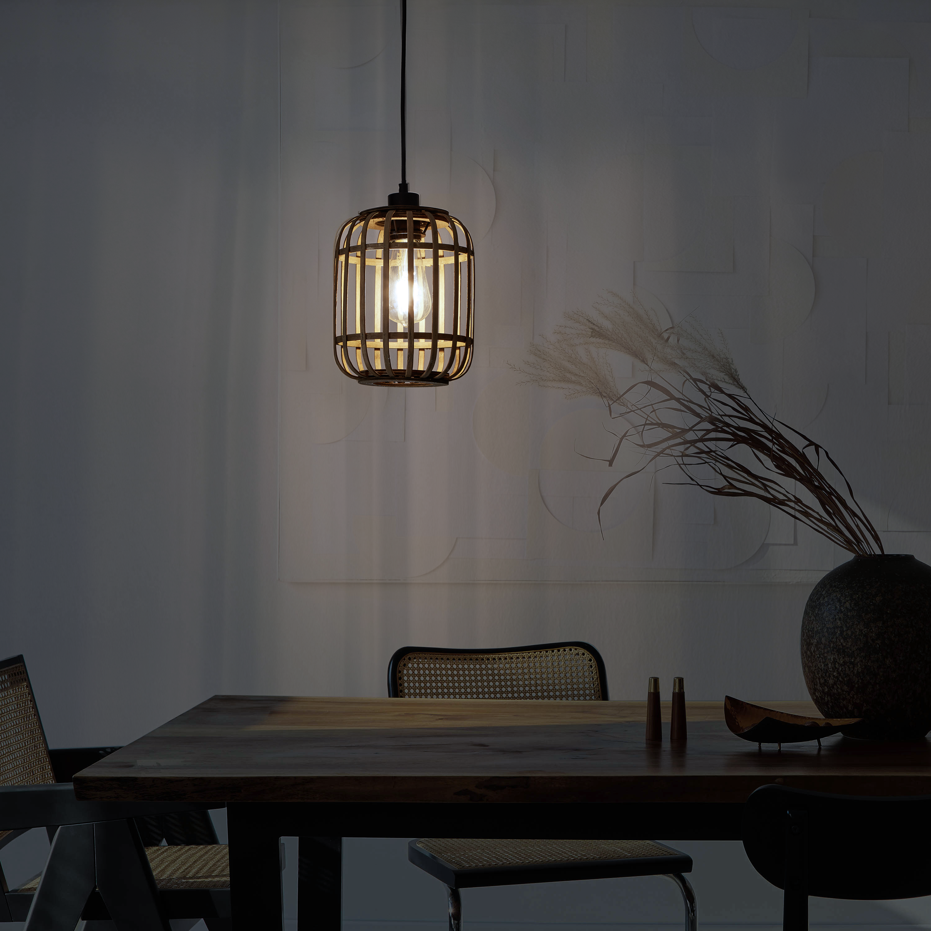 Lampa wisząca Manihi czarna bambus E27 Inspire - 13