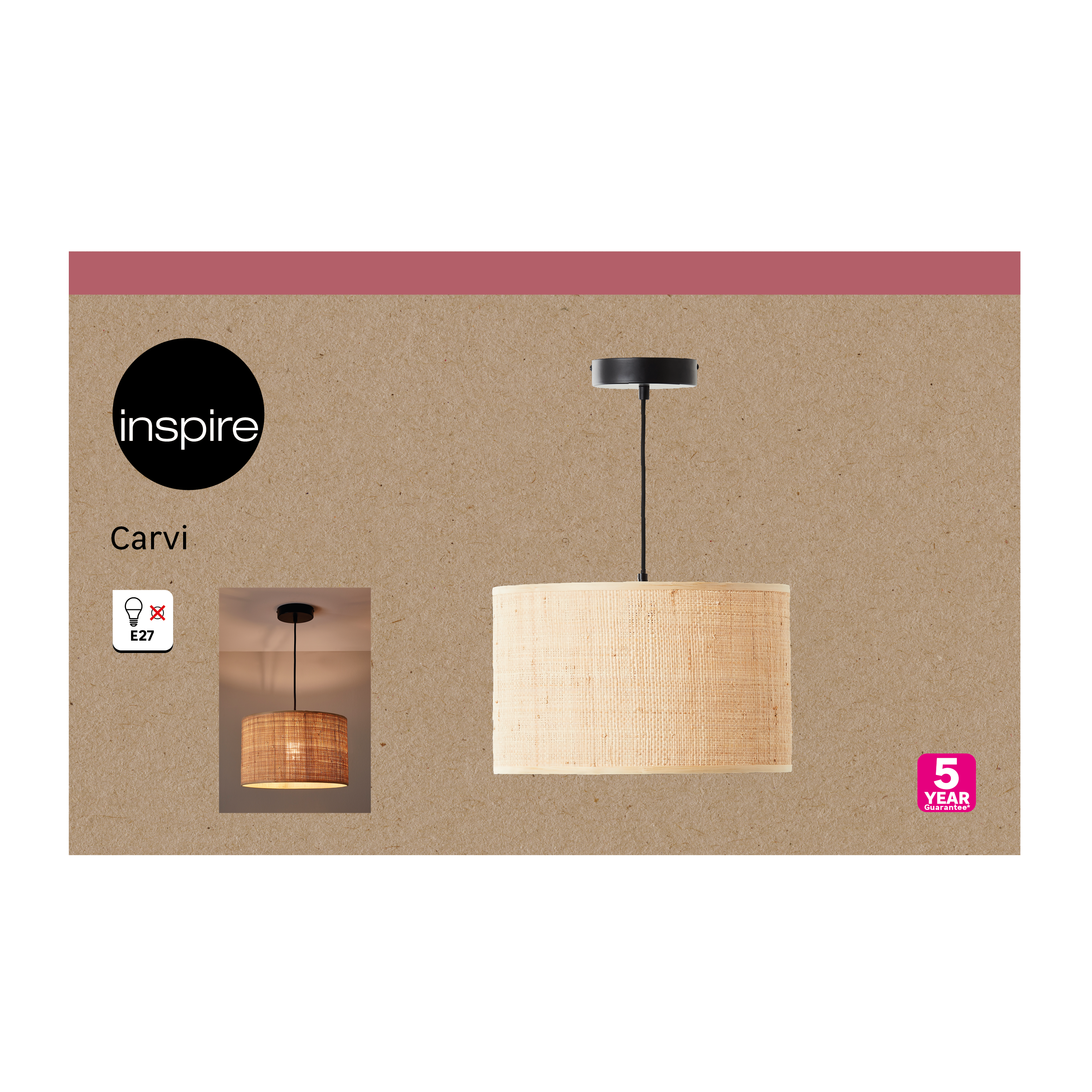 Lampa wisząca Carvi czarna E27 Inspire - 22