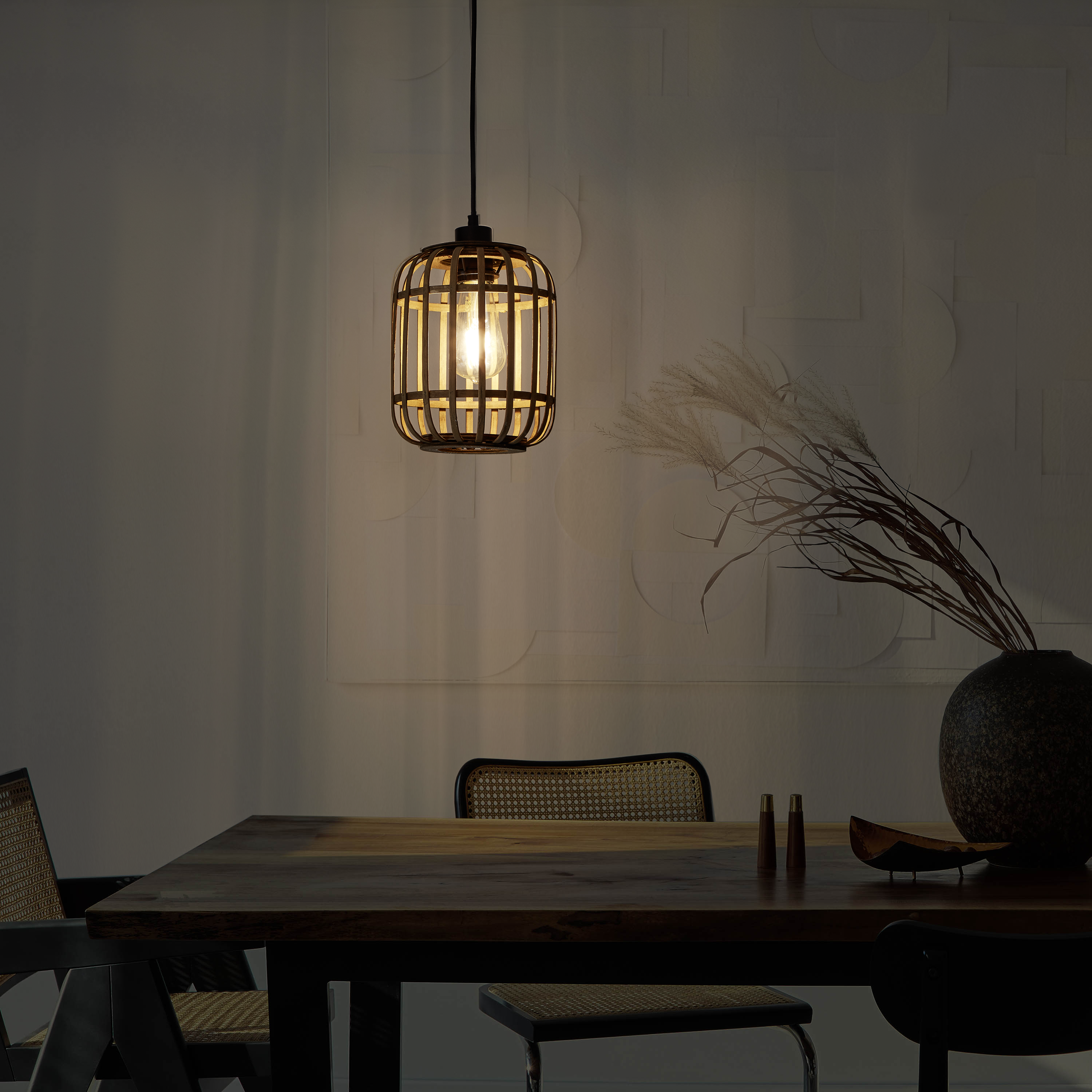 Lampa wisząca Manihi czarna bambus E27 Inspire - 12