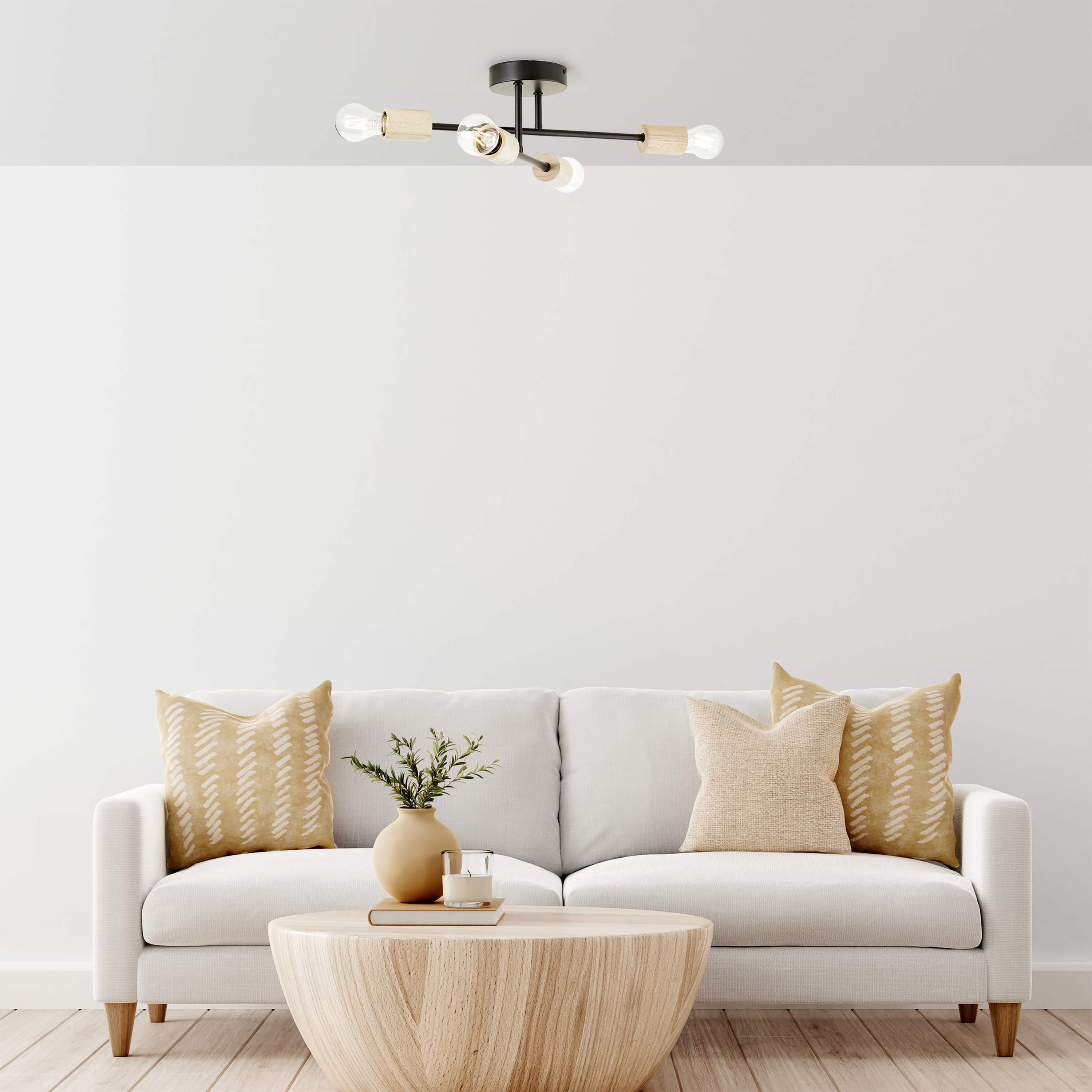 Lampa sufitowa Lina czarna bambus 4 x E27 Inspire - 9