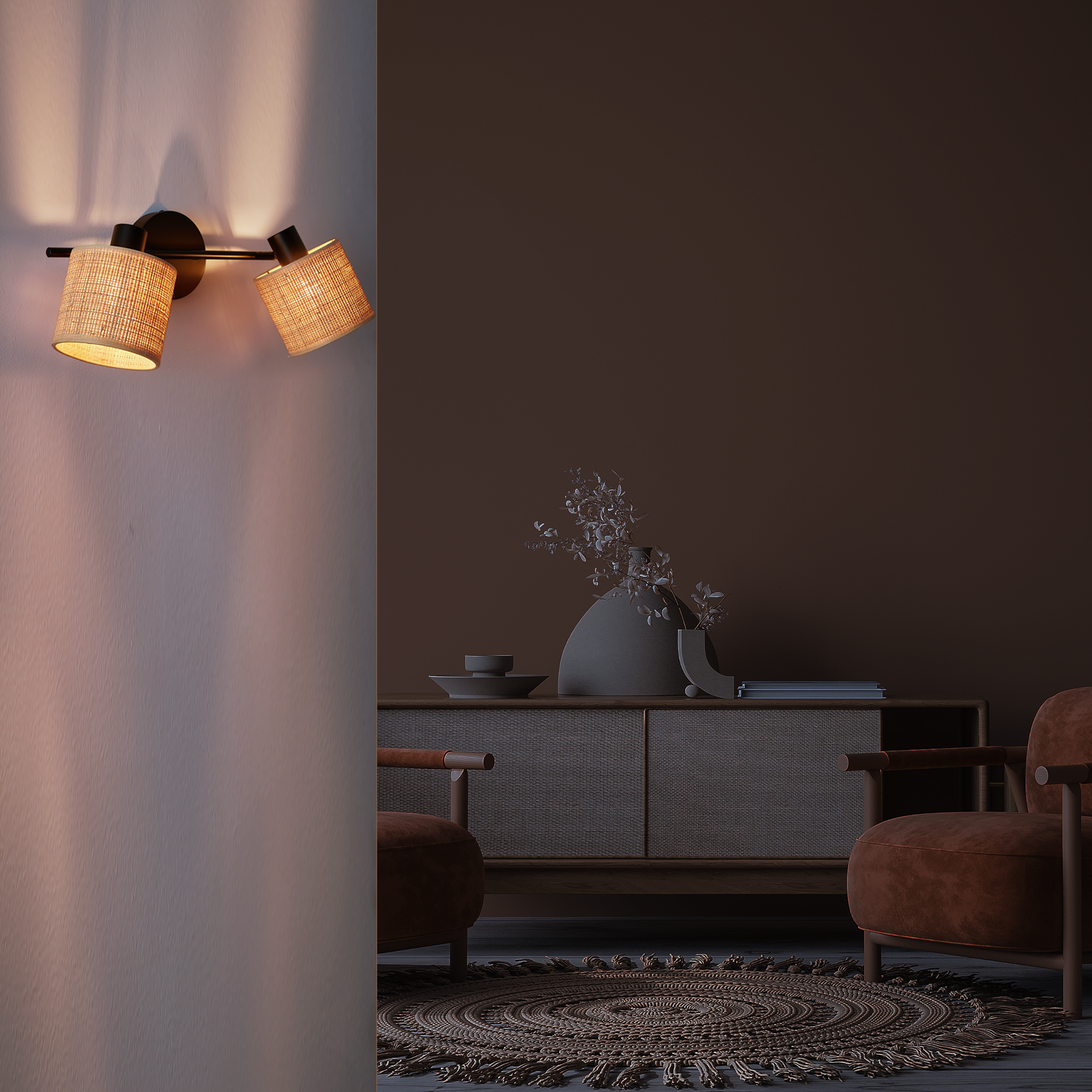 Foco decorativo INSPIRE CARVI 2 luzes 50 cm metal - 16