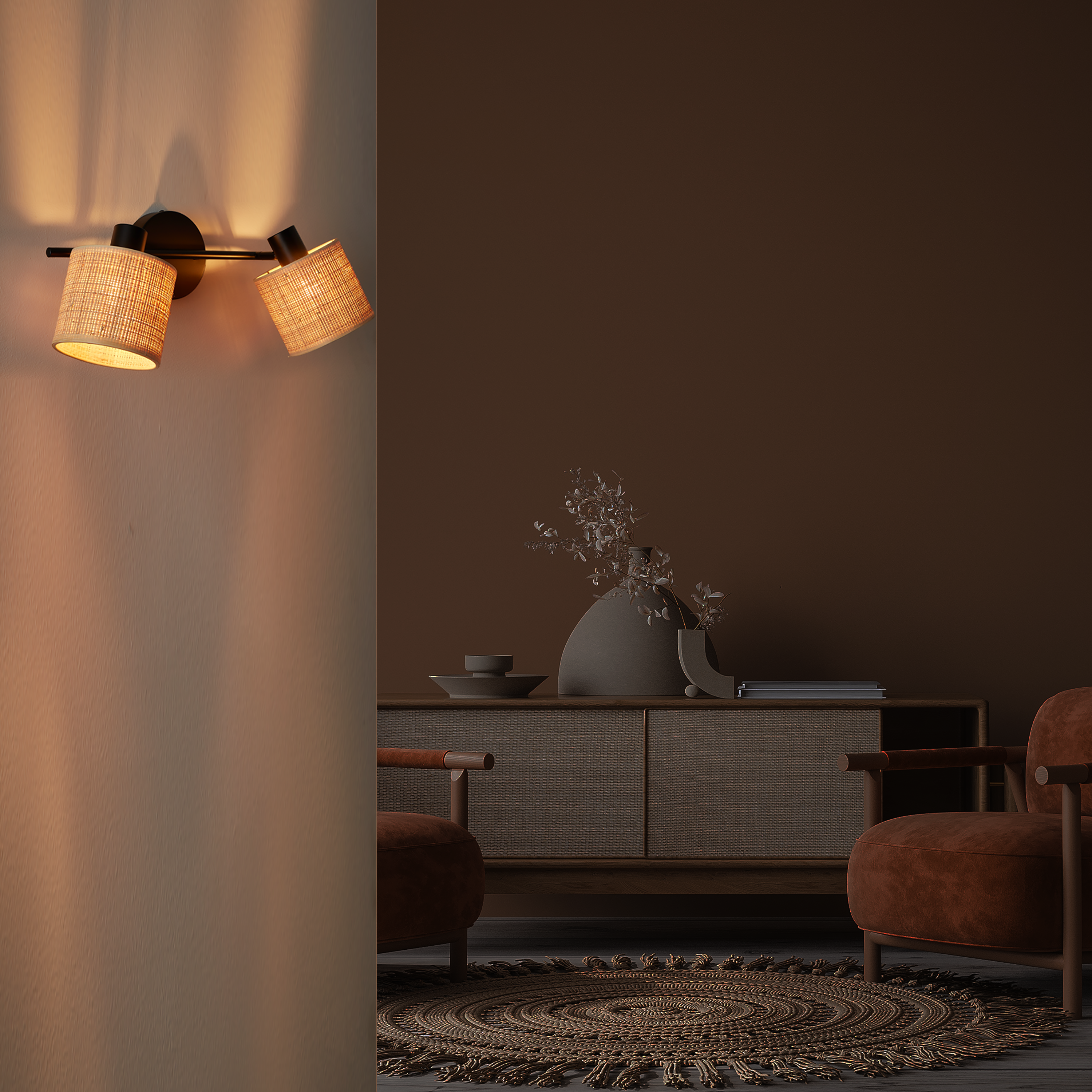 Foco decorativo INSPIRE CARVI 2 luzes 50 cm metal - 14