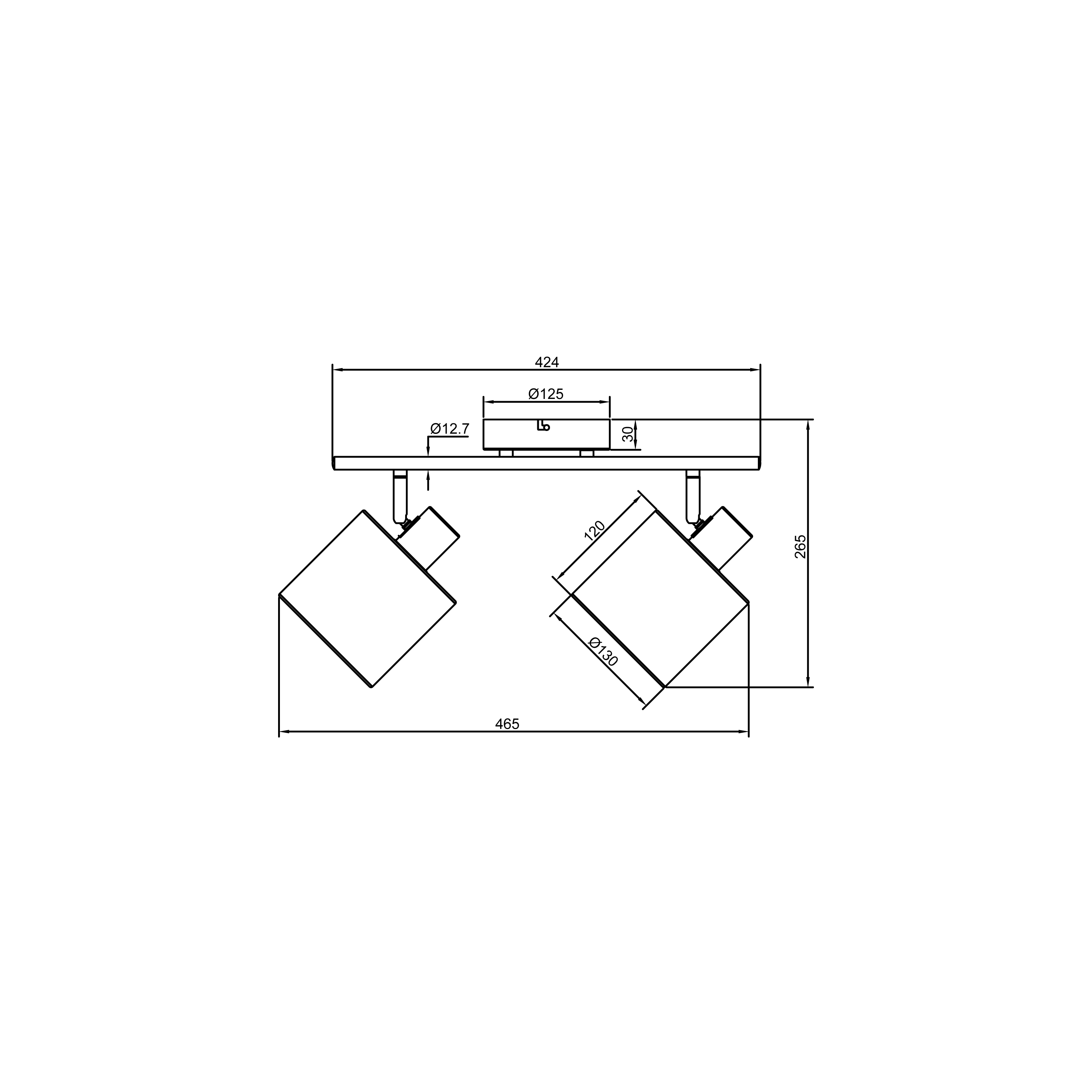 Barra de focos Carvi INSPIRE 2 luces E14 rafia - 3