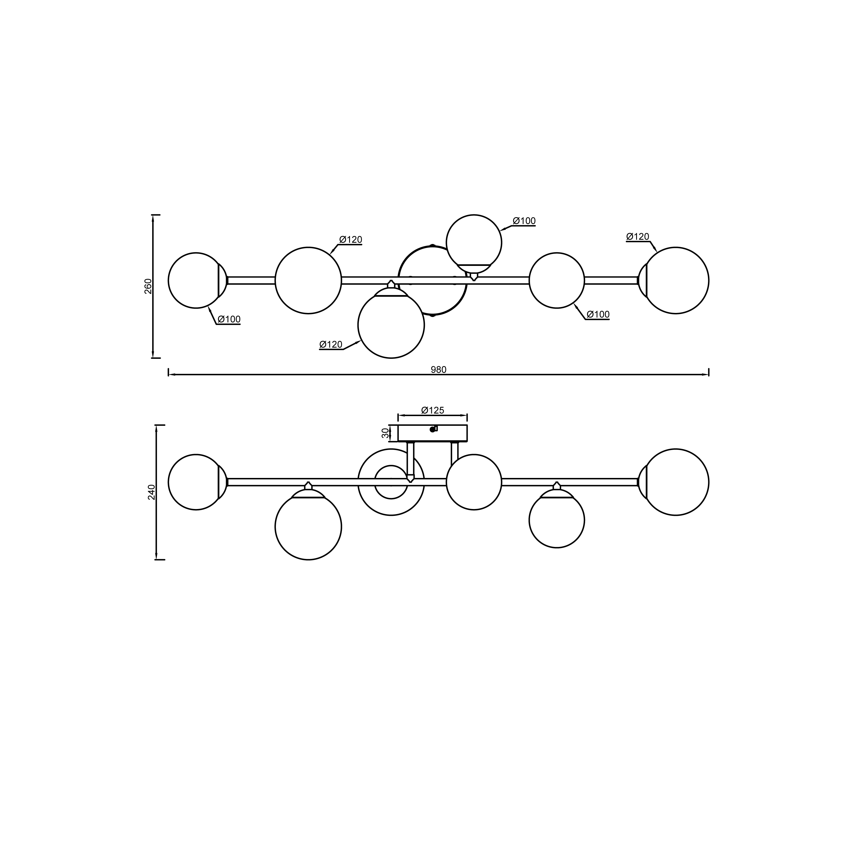 Oprawa sufitowa bez źródła światła  G9 Metal śr.  cm INSPIRE - 14