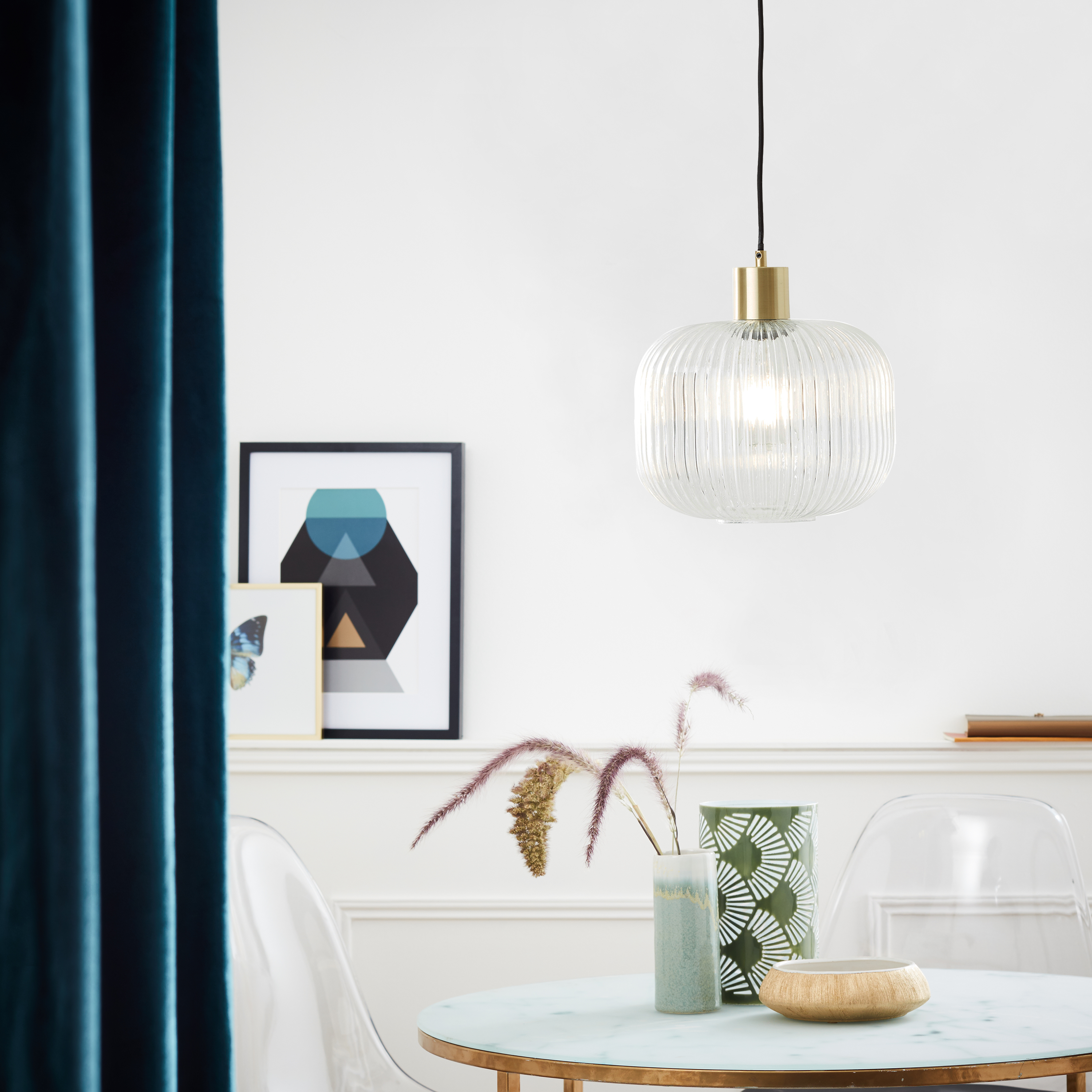 Lampa wisząca Dipsy szkło E27 szer. 25 cm Inspire - 10