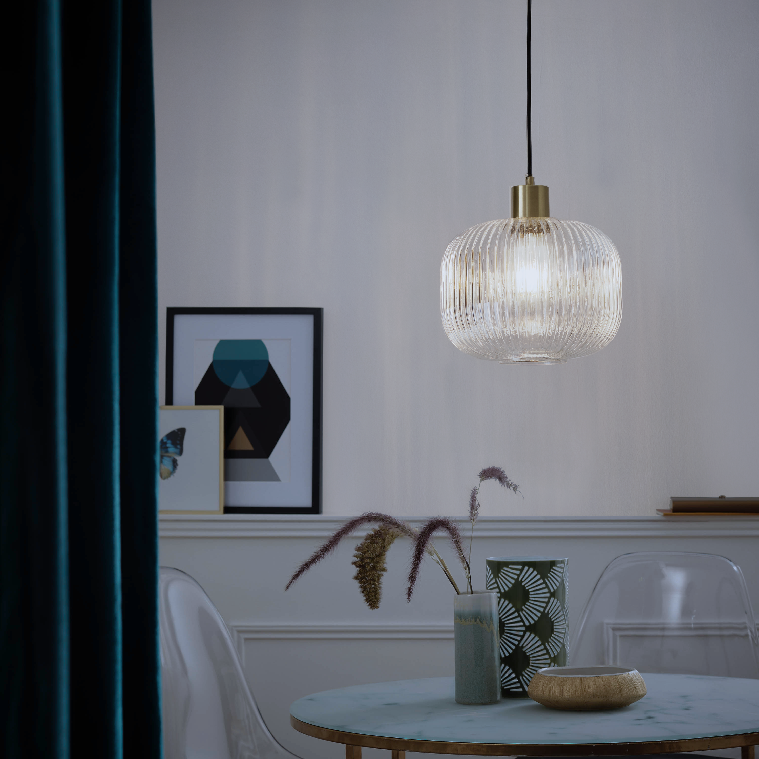 Lampa wisząca Dipsy szkło E27 szer. 25 cm Inspire - 9