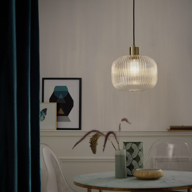 Lampa wisząca Dipsy szkło E27 szer. 25 cm Inspire