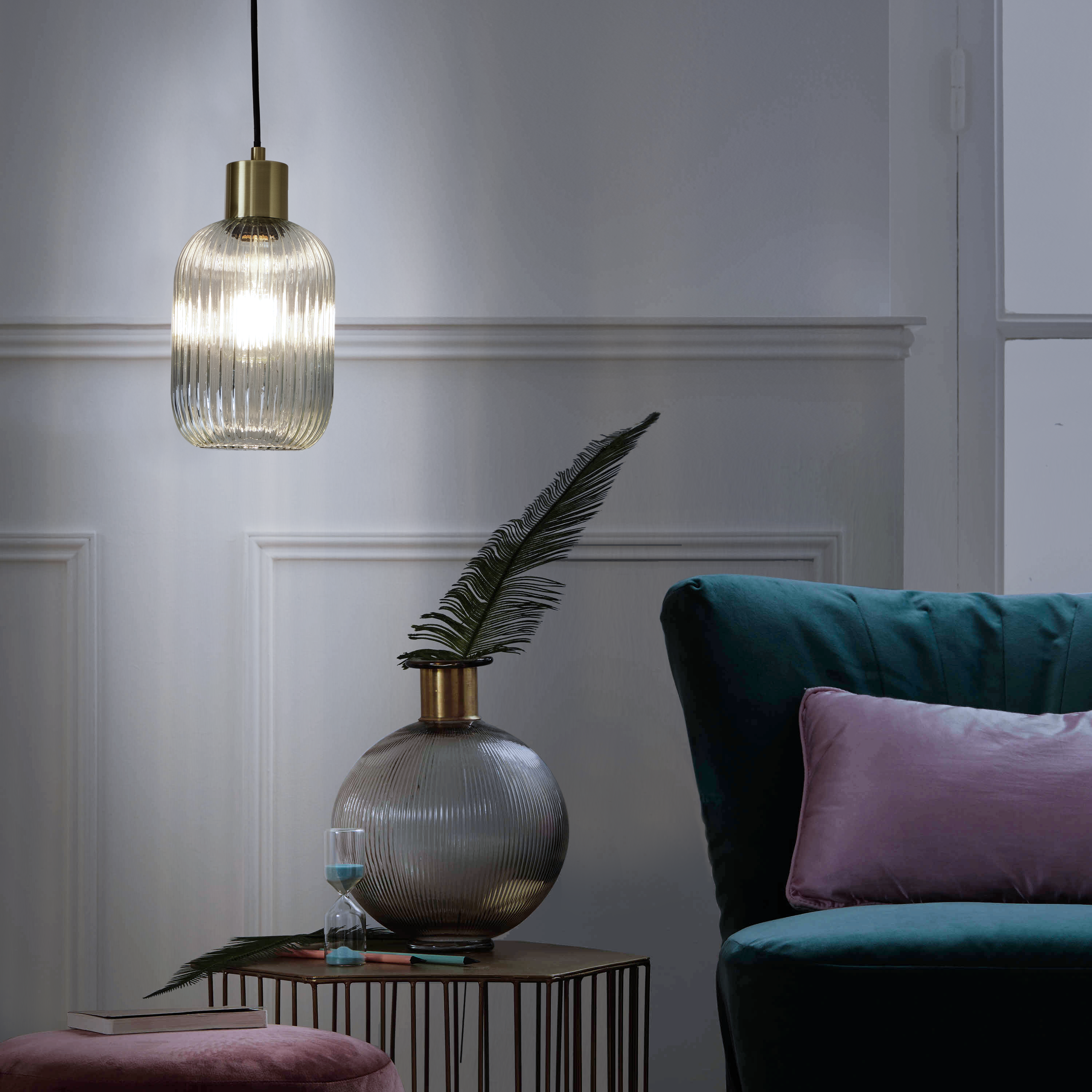 Lampa wisząca Dipsy szkło E27 szer. 14 cm Inspire - 18