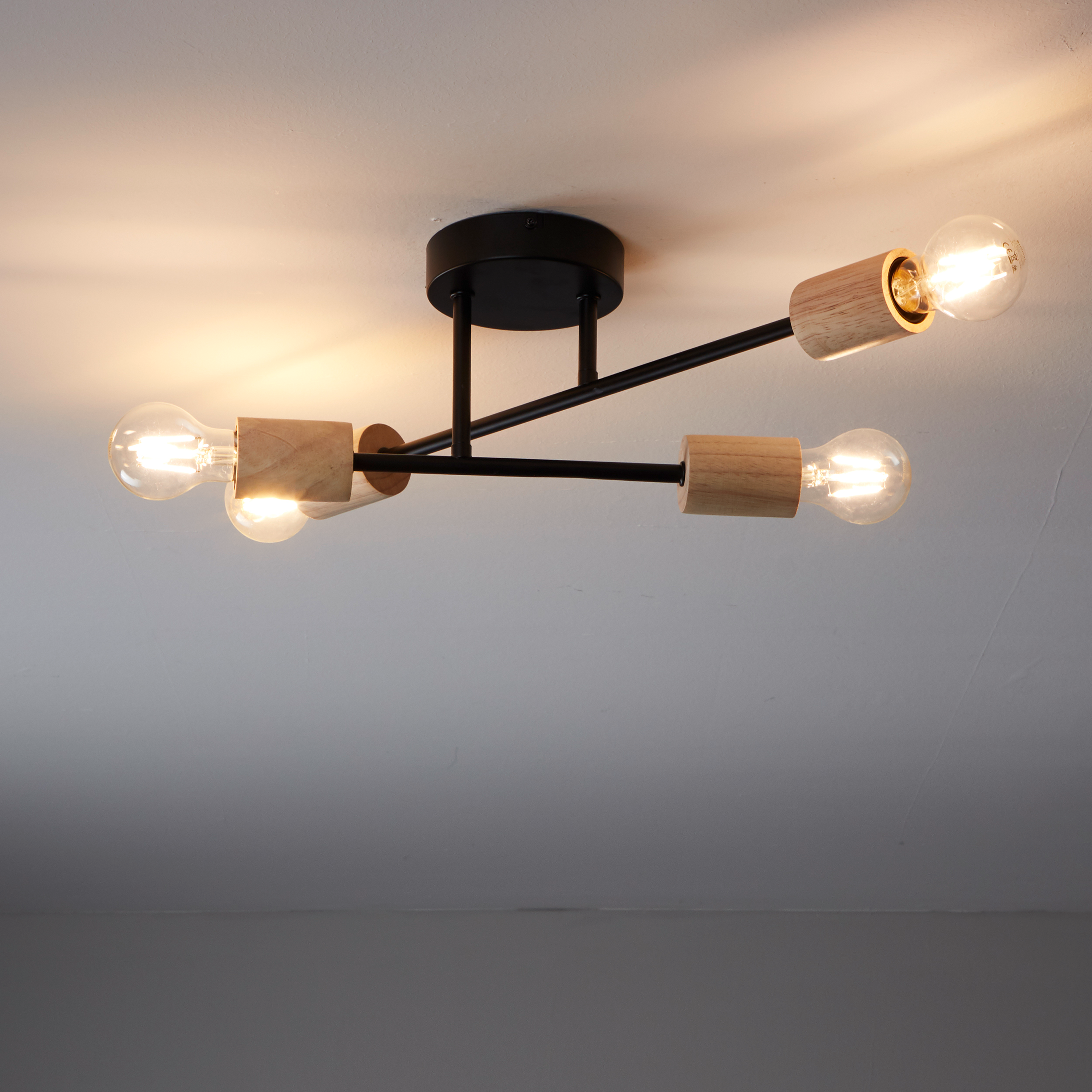 Lampa sufitowa Lina czarna bambus 4 x E27 Inspire - 6
