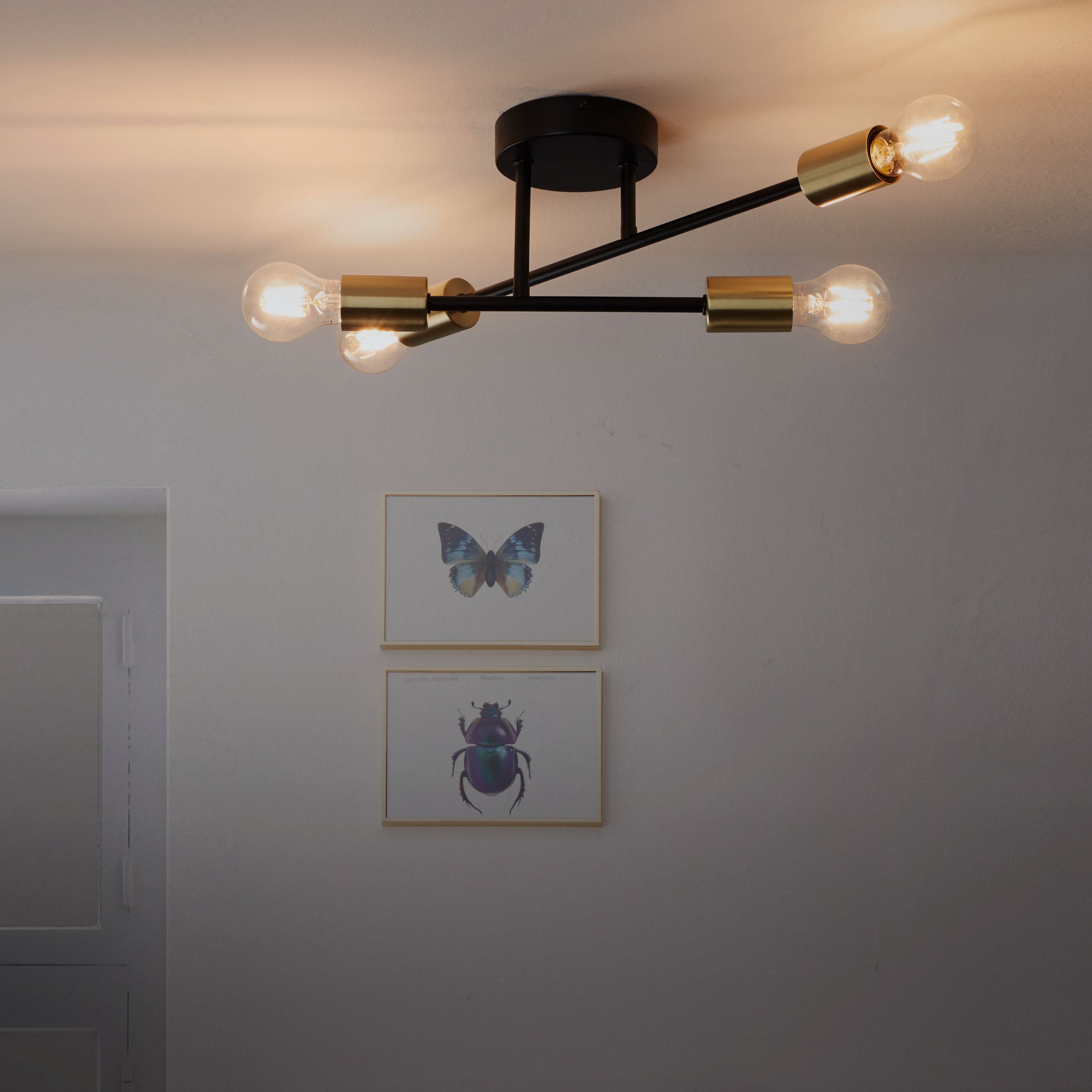 Lampa sufitowa Lina czarno-złota 4 x E27 Inspire - 8