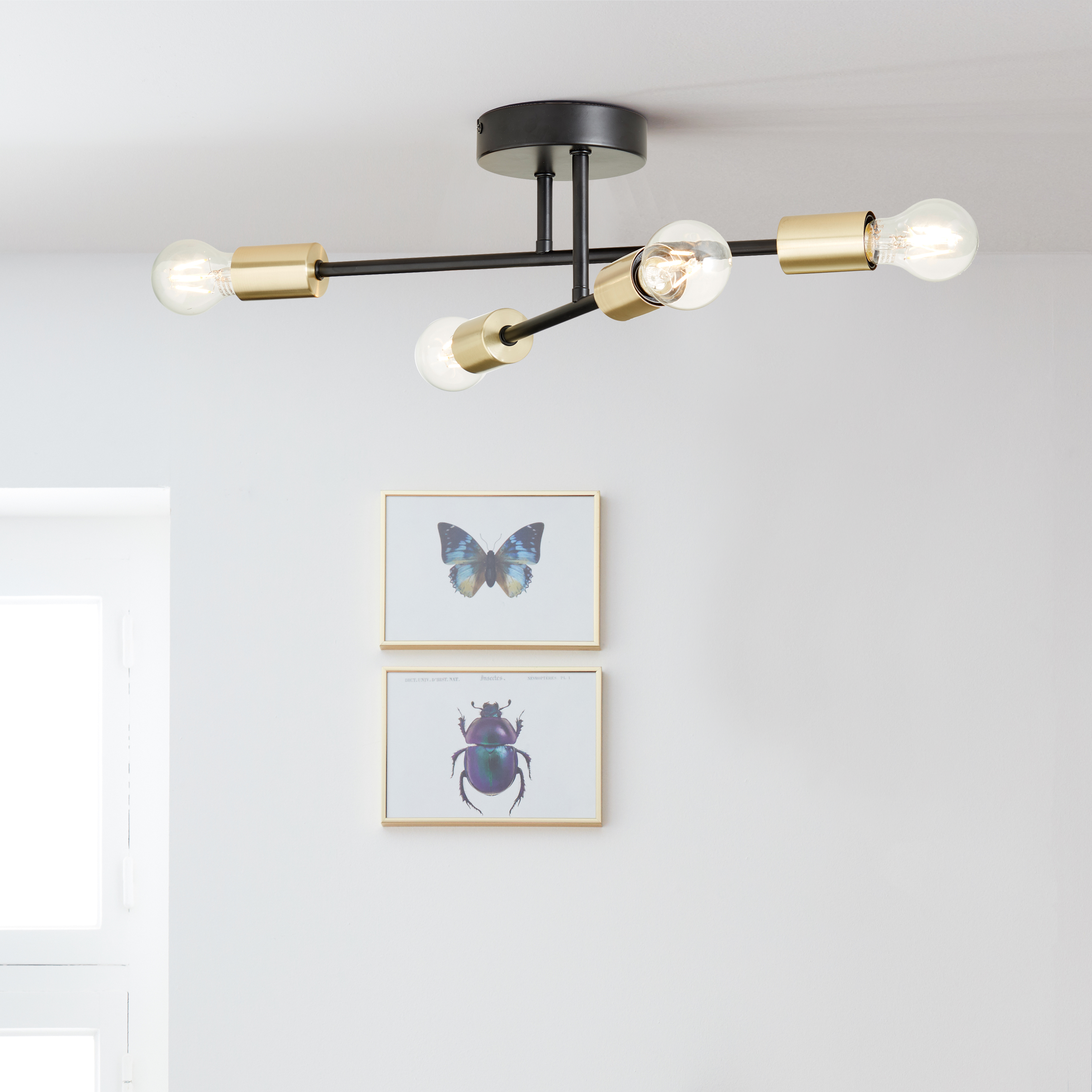 Lampa sufitowa Lina czarno-złota 4 x E27 Inspire - 7